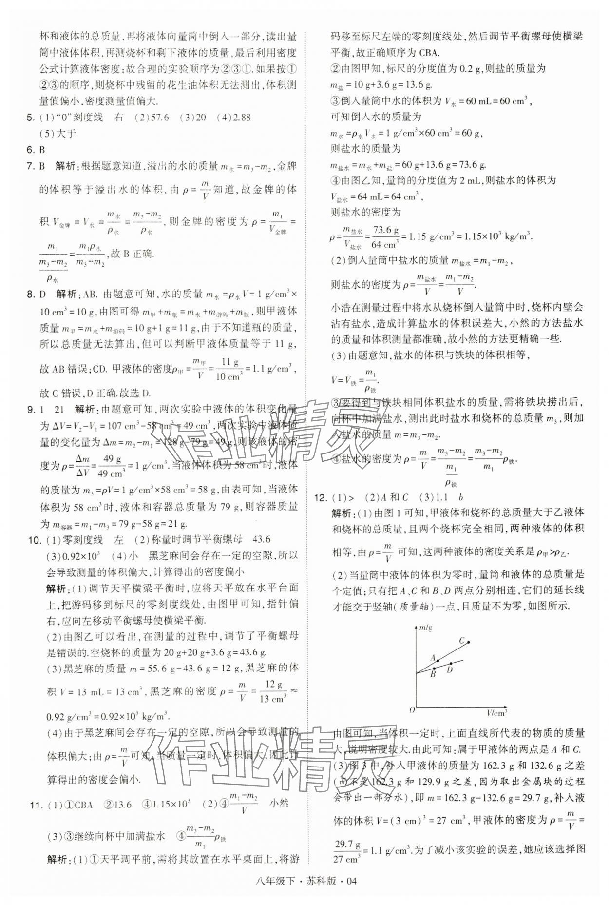 2024年学霸题中题八年级物理下册苏科版 第4页