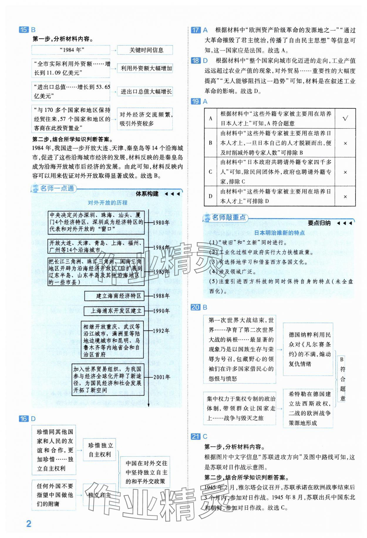 2024年金考卷45套匯編歷史河北專版 參考答案第2頁