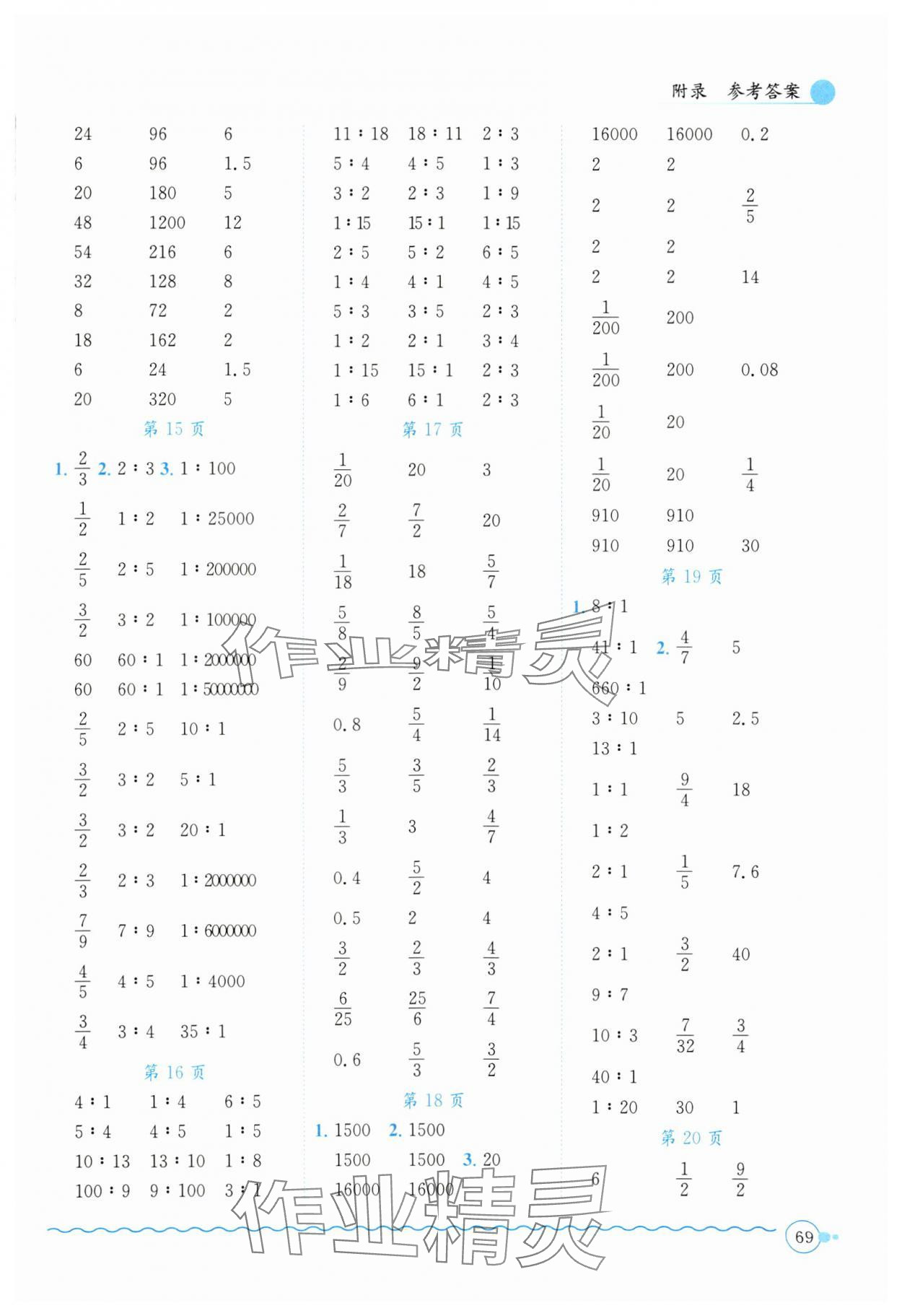 2025年黄冈小状元口算速算练习册六年级数学下册北师大版 第3页