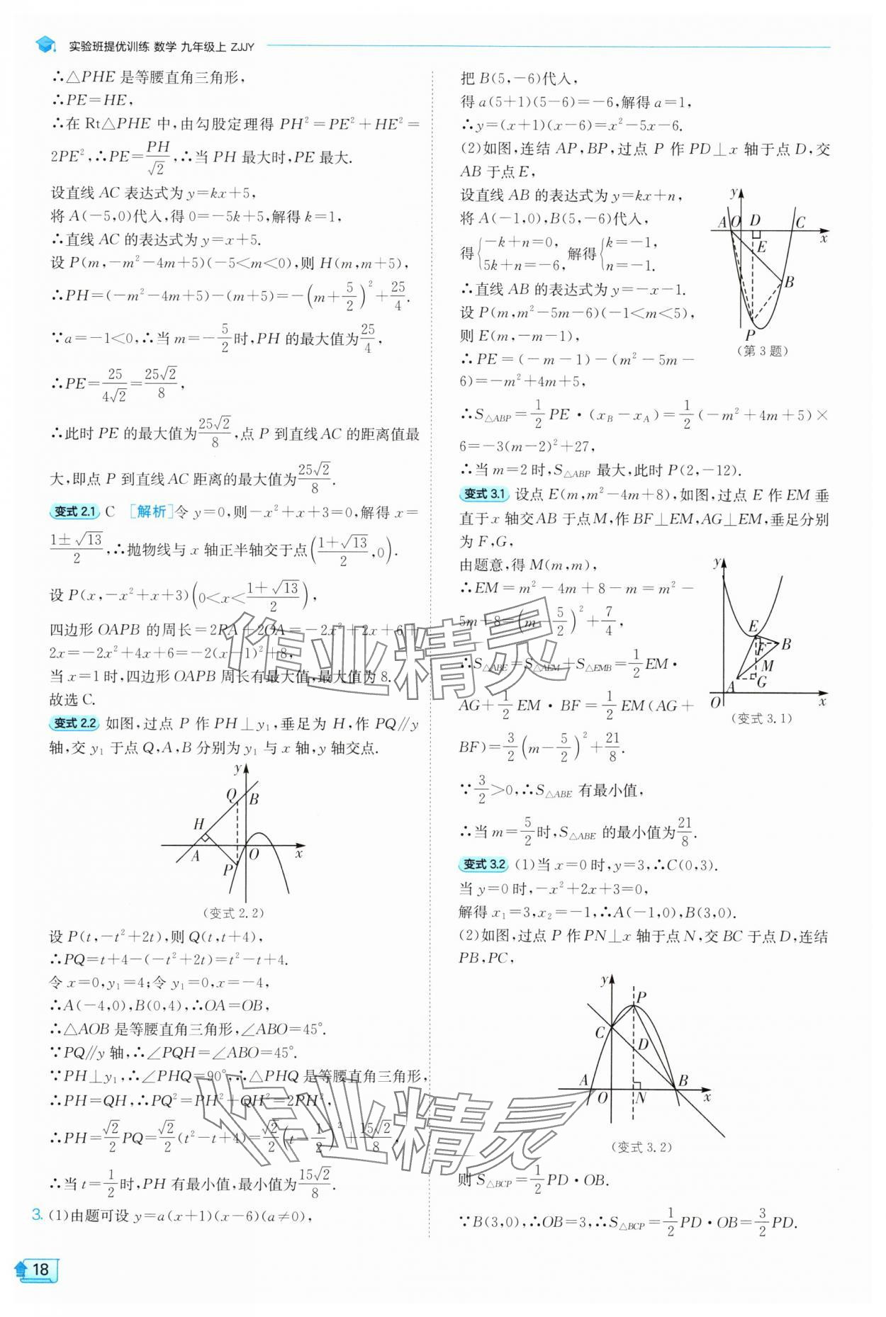2025年實(shí)驗(yàn)班提優(yōu)訓(xùn)練九年級(jí)科學(xué)上冊(cè)浙教版 參考答案第18頁(yè)