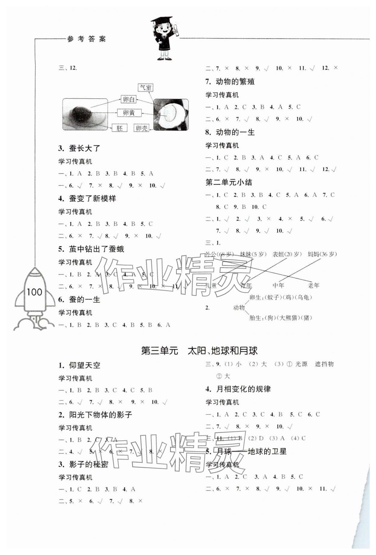 2024年小学科学习作三年级下册教科版增强版 参考答案第2页