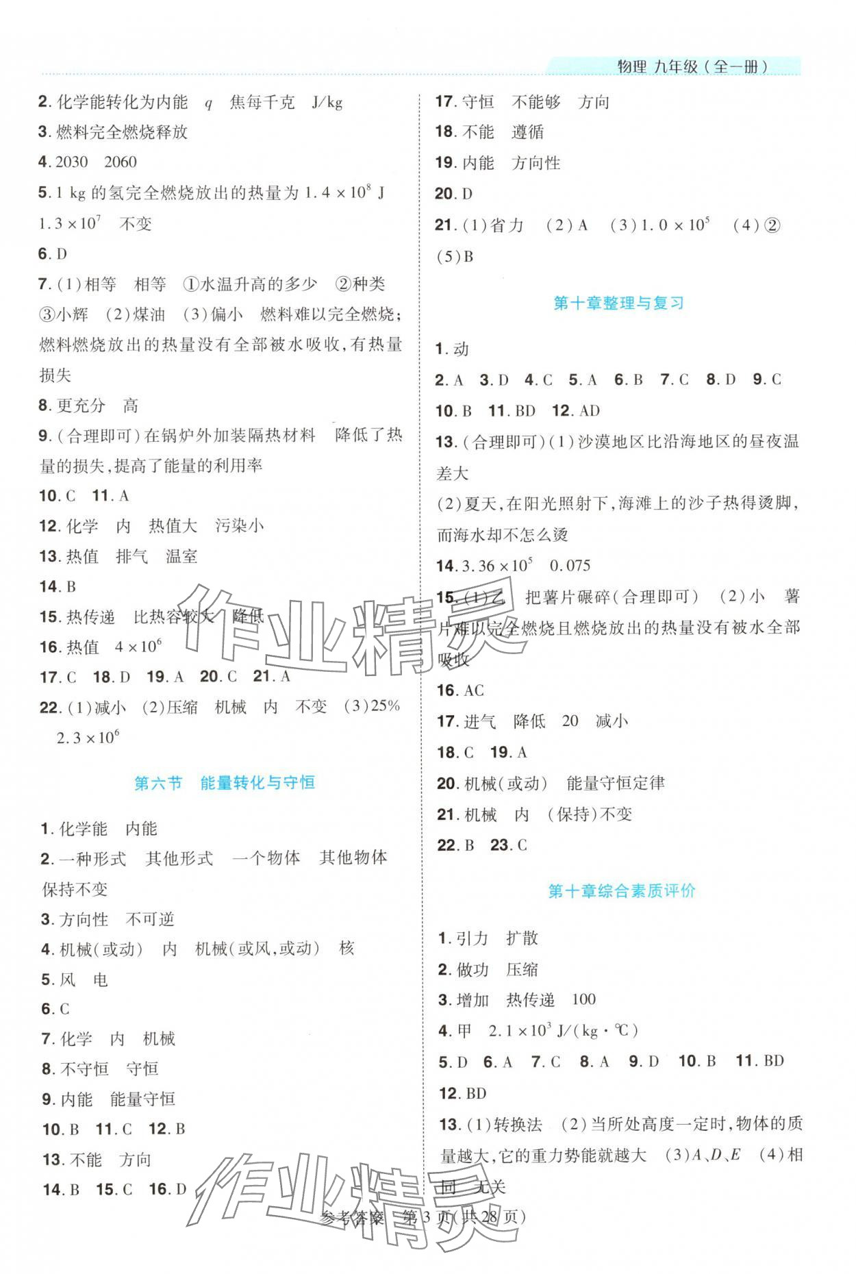2025年新课程同步学案九年级物理全一册北师大版 第3页