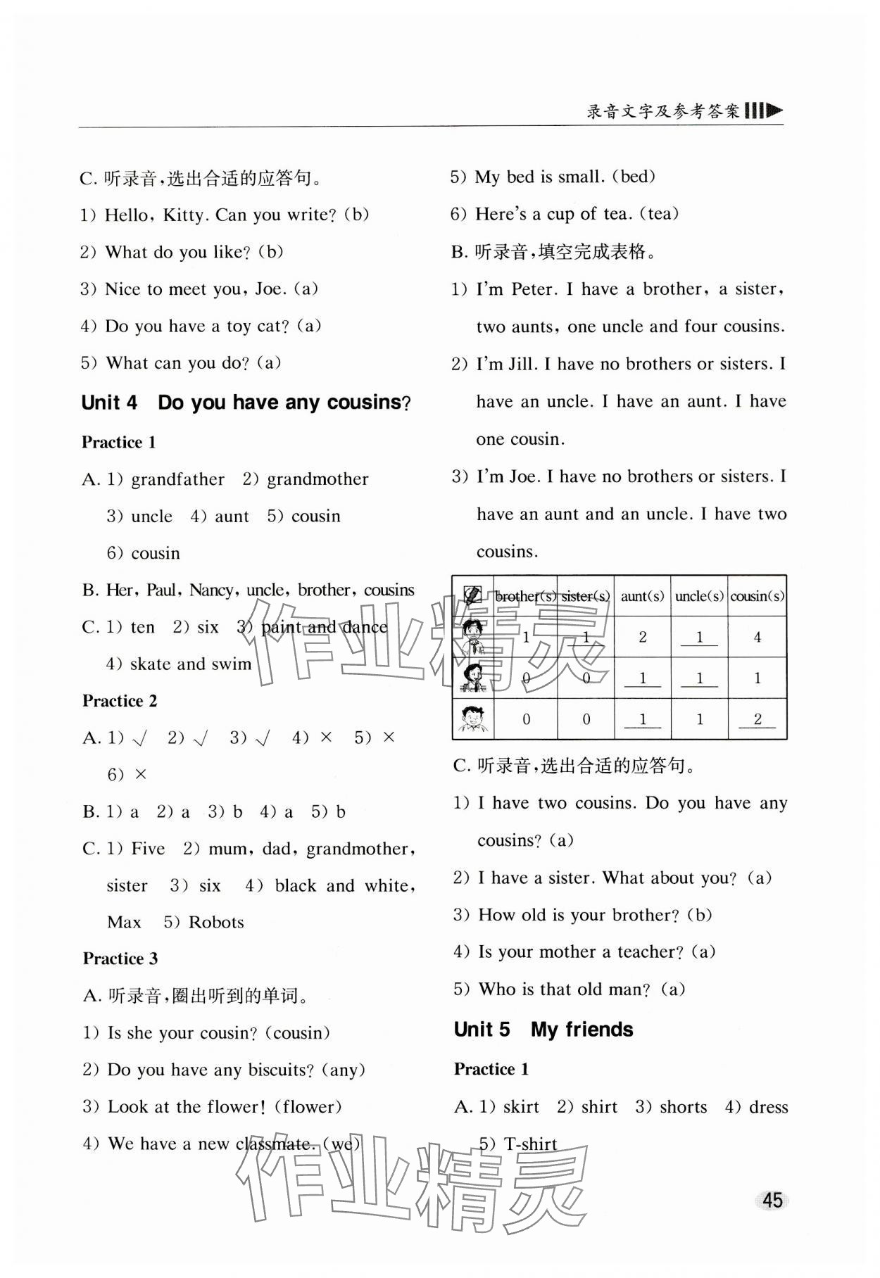 2023年牛津英語基礎(chǔ)訓(xùn)練四年級上冊 參考答案第3頁