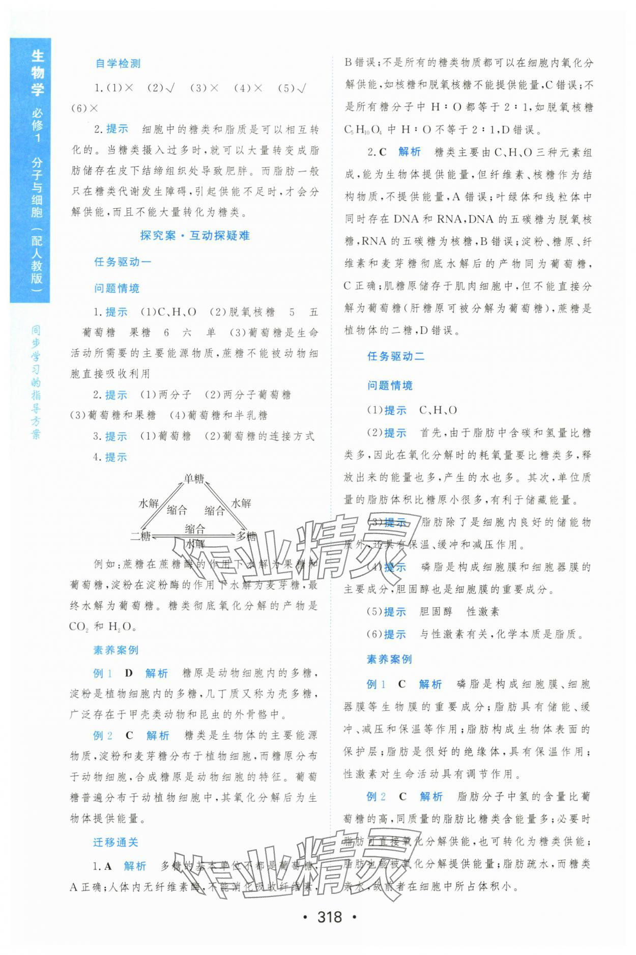 2023年新课程学习与测评生物必修1人教版 参考答案第9页