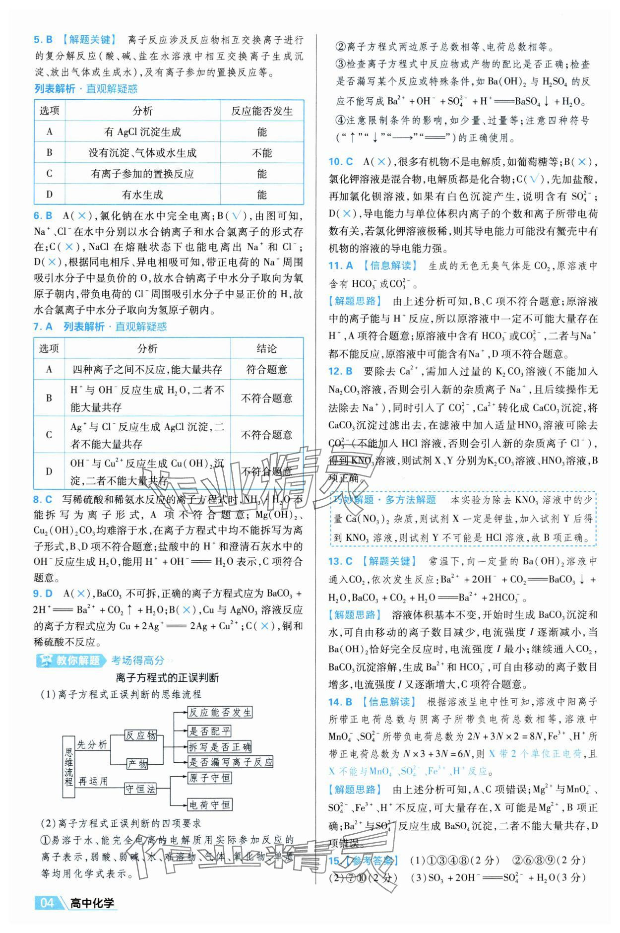 2025年金考卷名師名題單元雙測卷高中化學必修第一冊人教版&nbsp;第4頁
