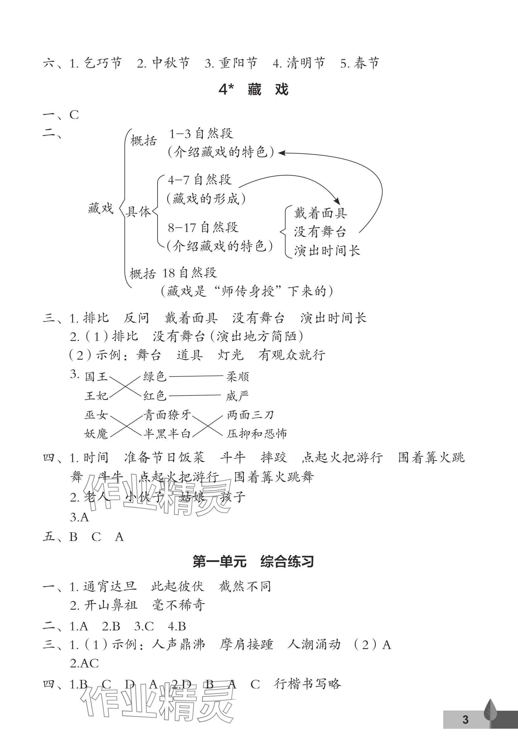 2024年黃岡作業(yè)本武漢大學(xué)出版社六年級(jí)語(yǔ)文下冊(cè)人教版 參考答案第3頁(yè)