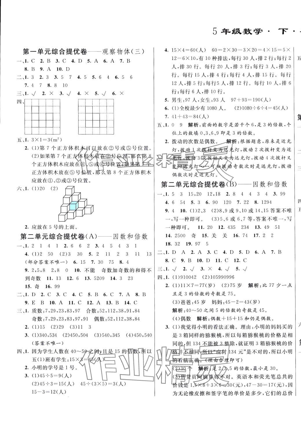 2024年亮點(diǎn)激活提優(yōu)大試卷五年級(jí)數(shù)學(xué)下冊(cè) 第1頁