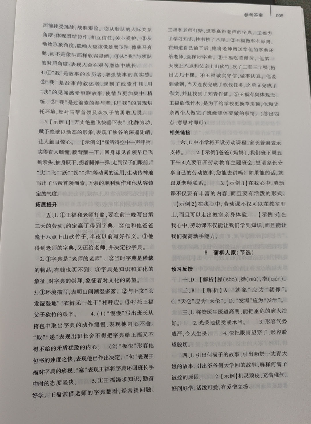 2025年基礎(chǔ)訓(xùn)練大象出版社九年級語文下冊人教版 參考答案第5頁