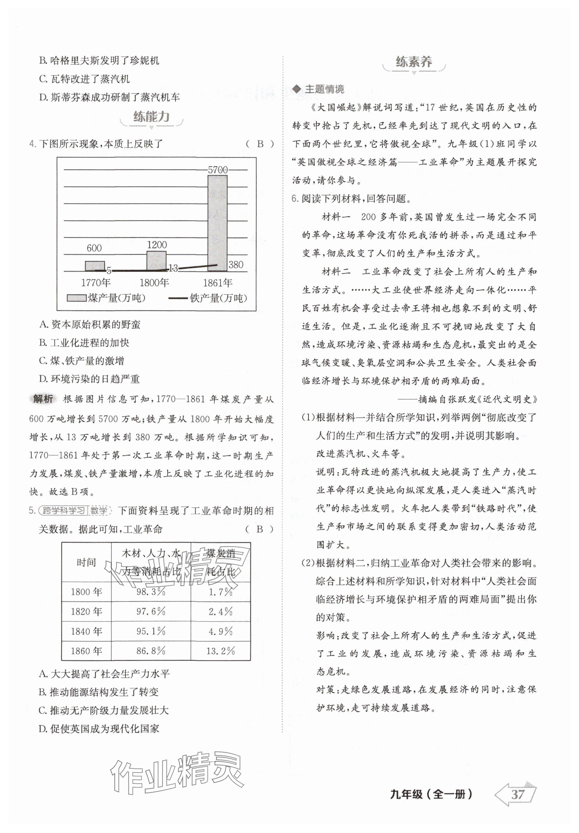 2024年金牌學(xué)練測九年級(jí)歷史全一冊人教版&nbsp;參考答案第37頁