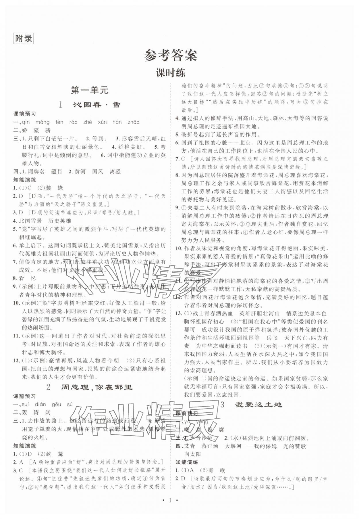 2023年課堂導(dǎo)學九年級語文上冊人教版 第1頁