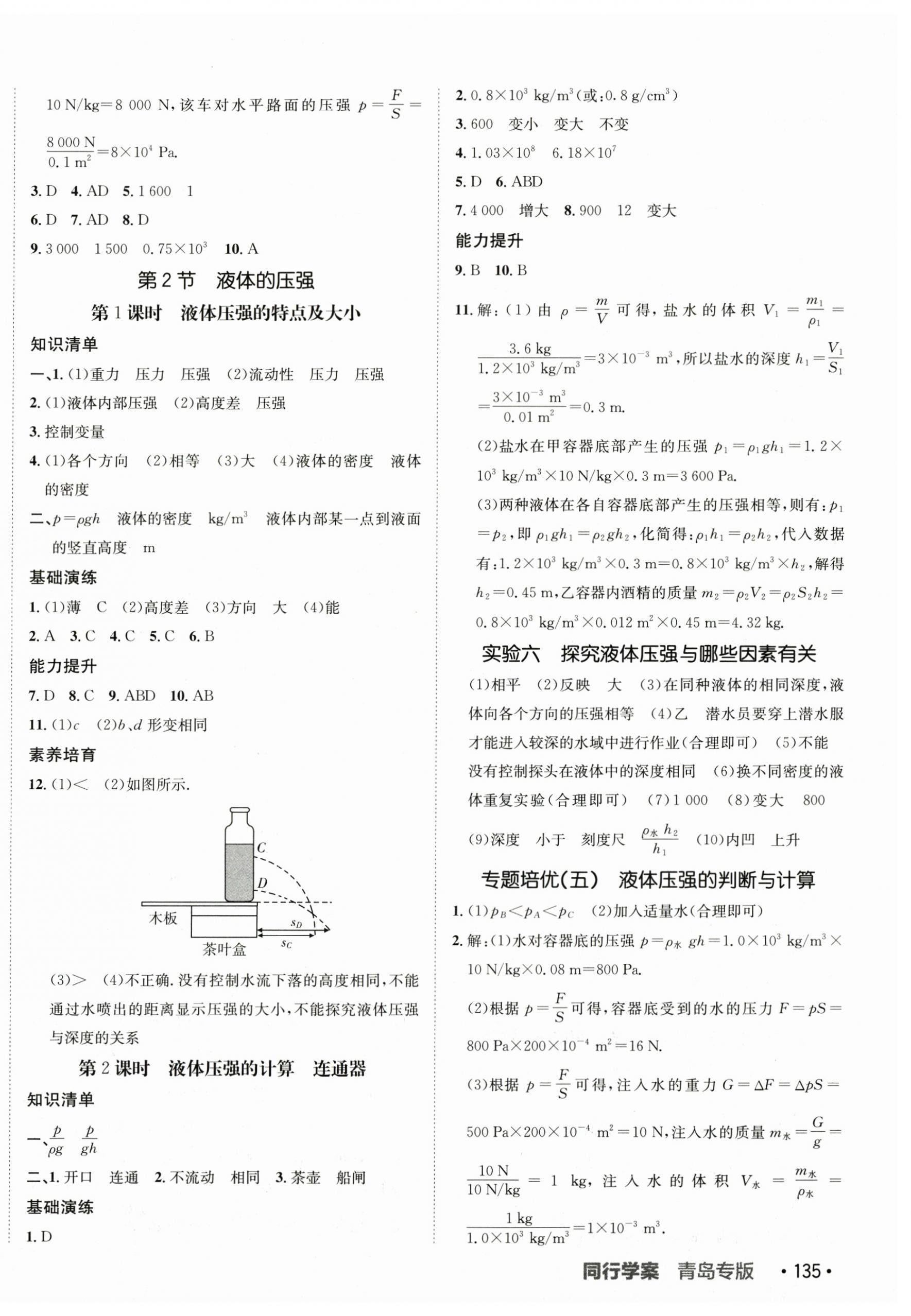 2025年同行學(xué)案學(xué)練測(cè)八年級(jí)物理下冊(cè)人教版青島專版 參考答案第6頁(yè)