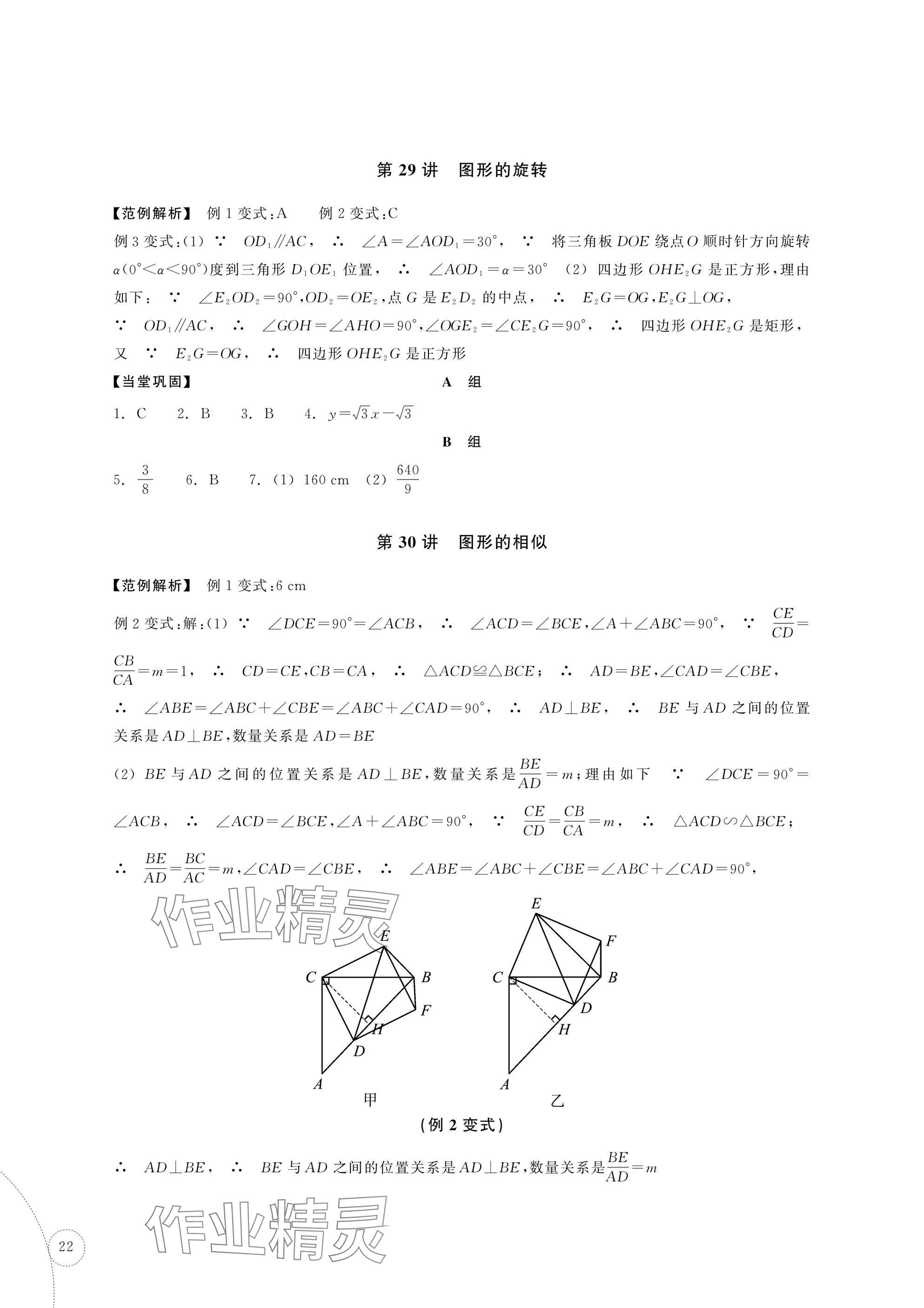 2025年單元學習指導與練習復習資源中考數學 參考答案第22頁