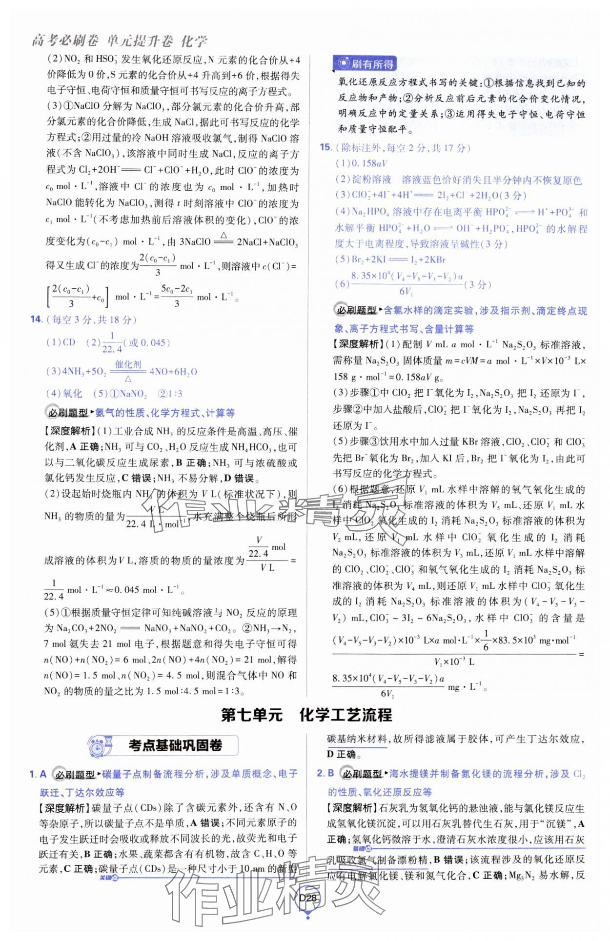 2025年高考必刷卷單元提升卷高中化學人教版 第28頁
