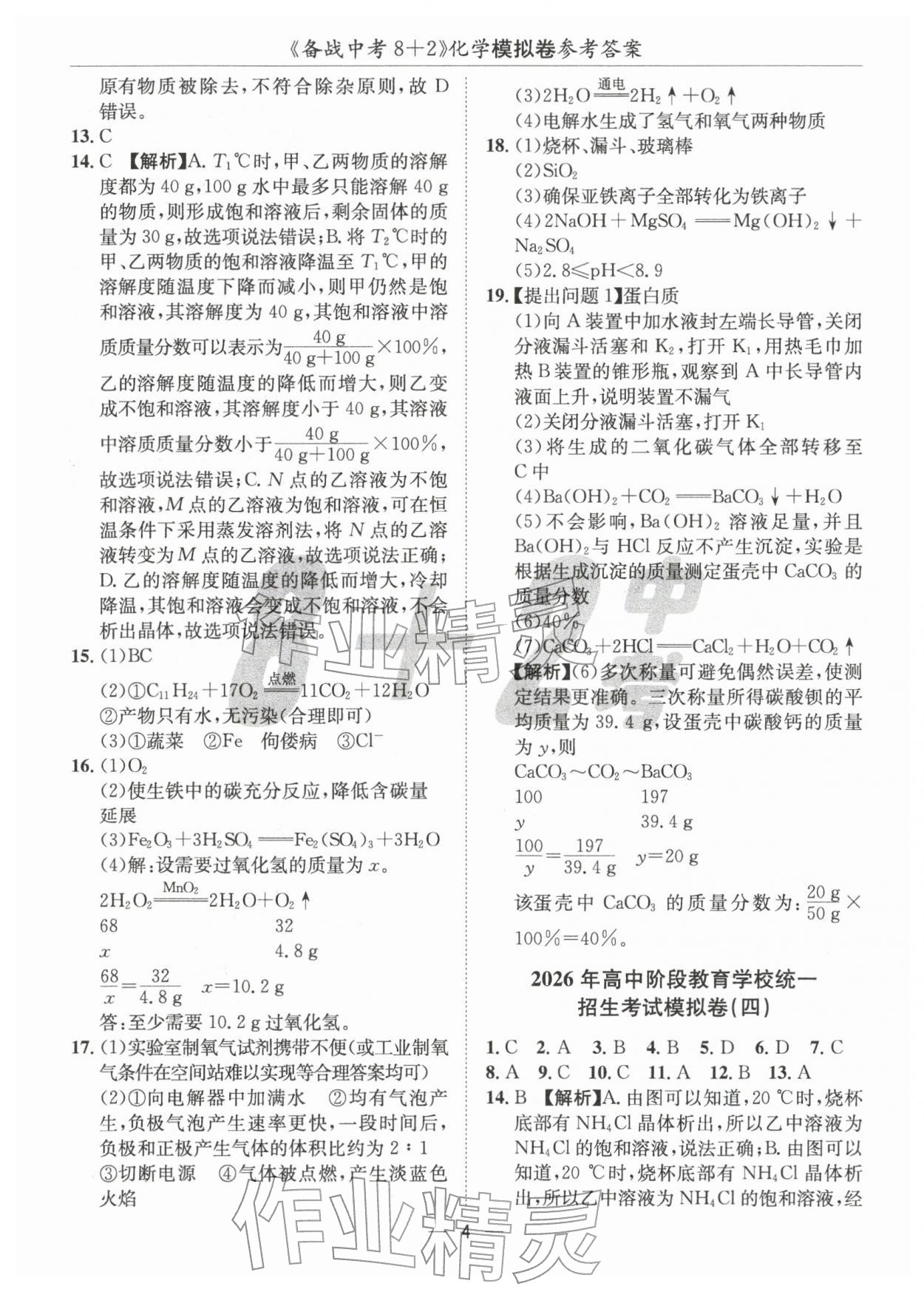 2026年中考密卷8加2化學&nbsp;第4頁