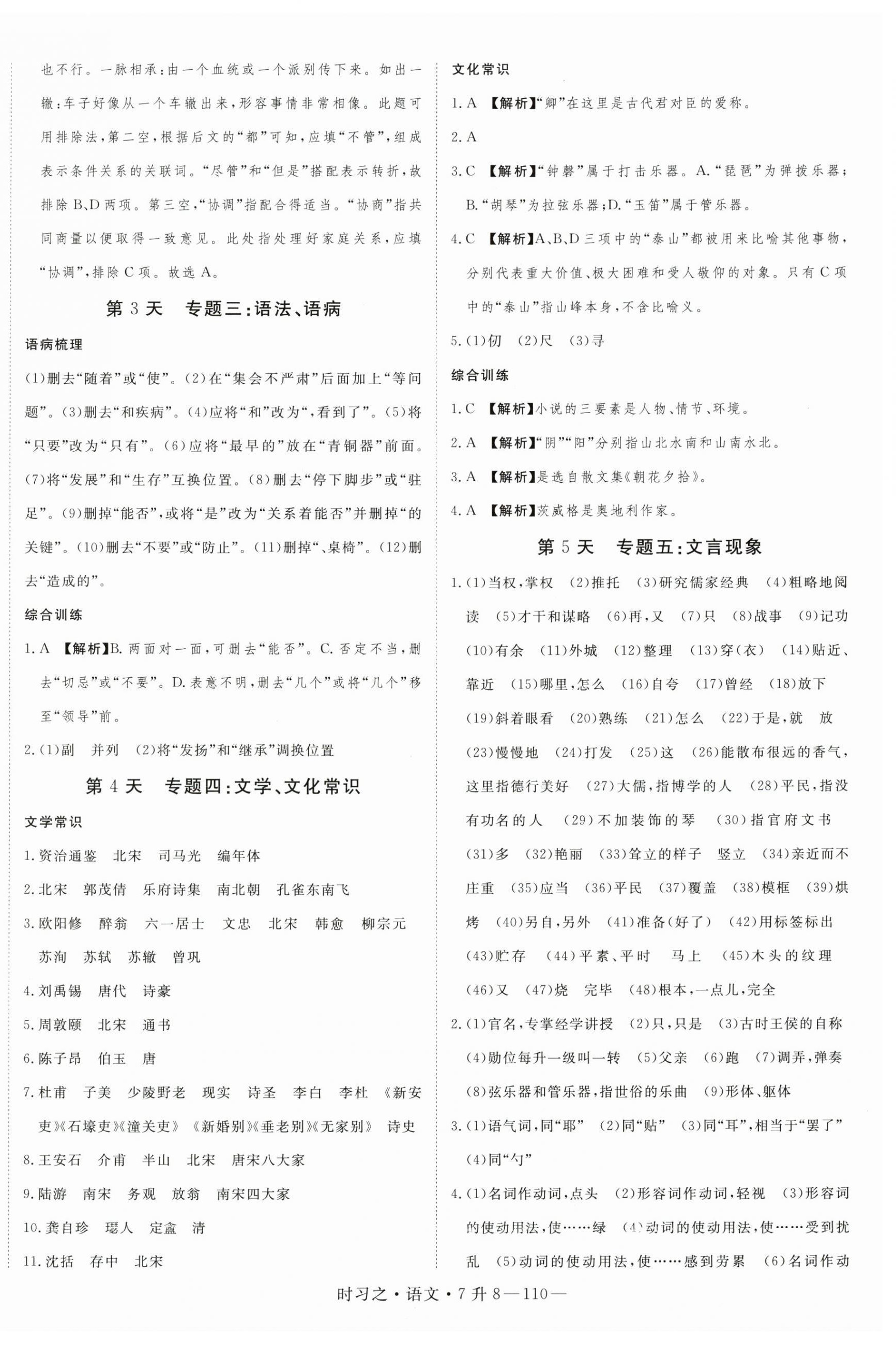 2025年時(shí)習(xí)之暑假銜接七年級語文人教版 第2頁