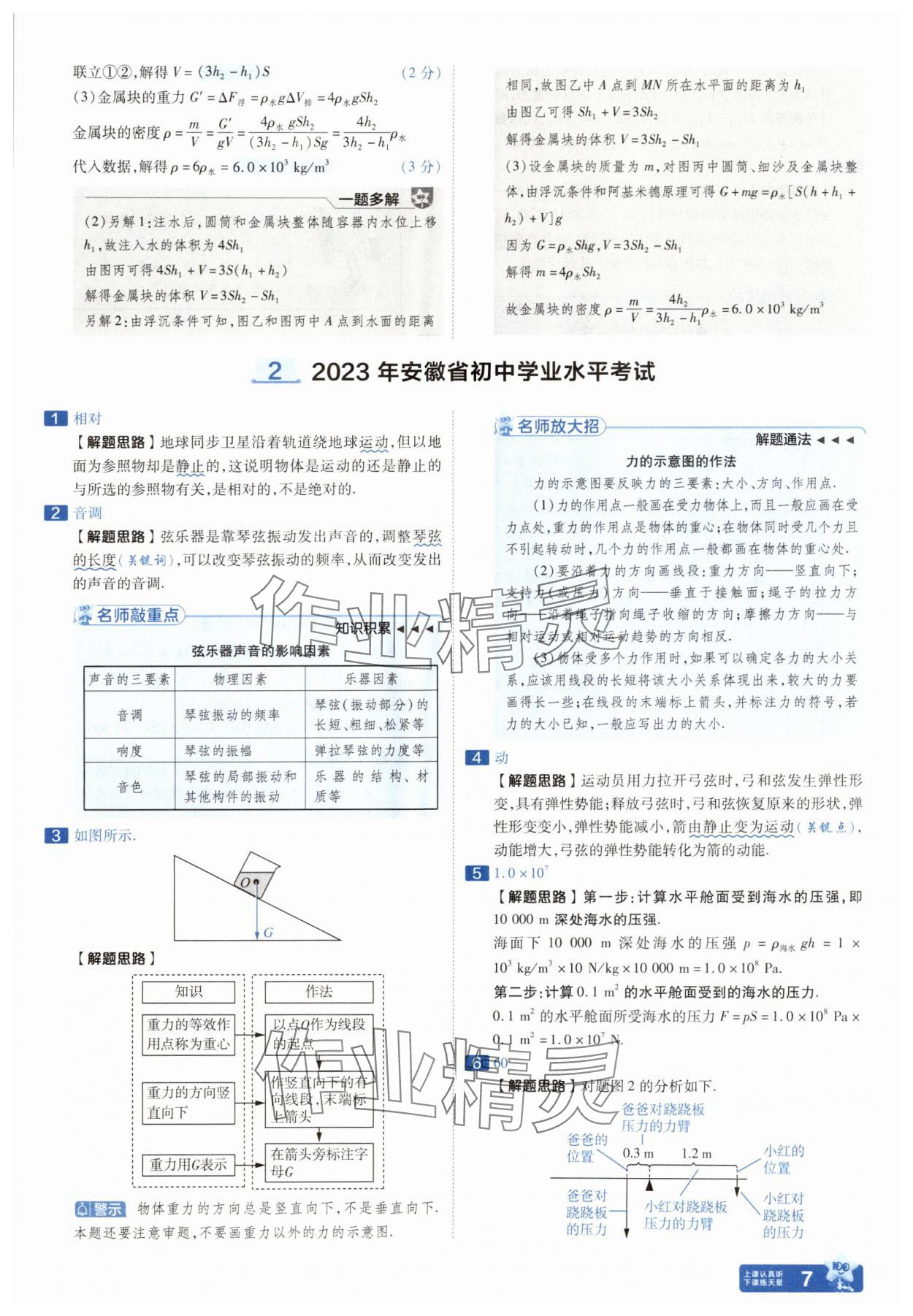 2025年金考卷45套匯編物理人教版安徽專版 參考答案第6頁