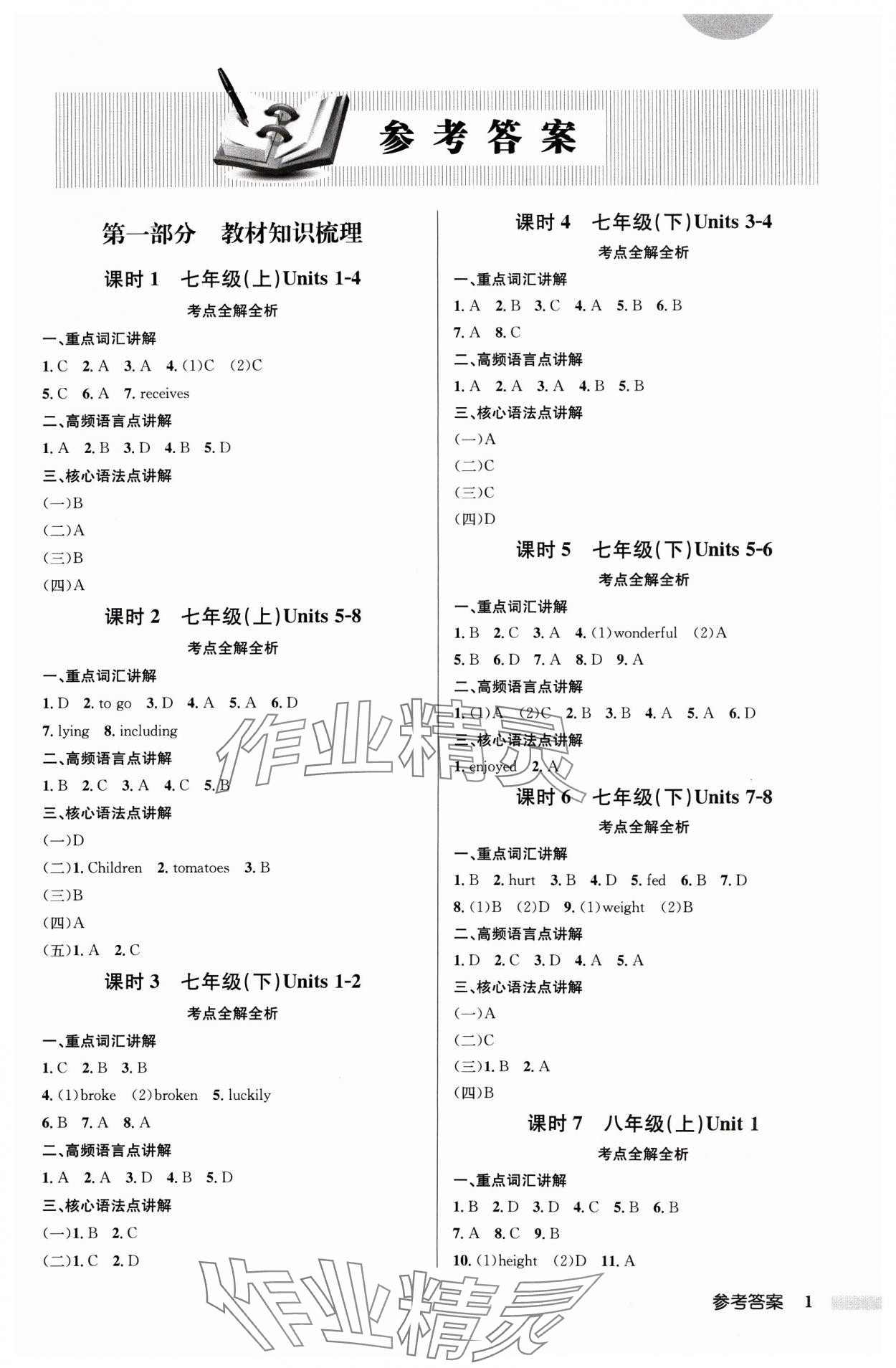 2025年啟東中學中考總復習英語連云港專版 第1頁