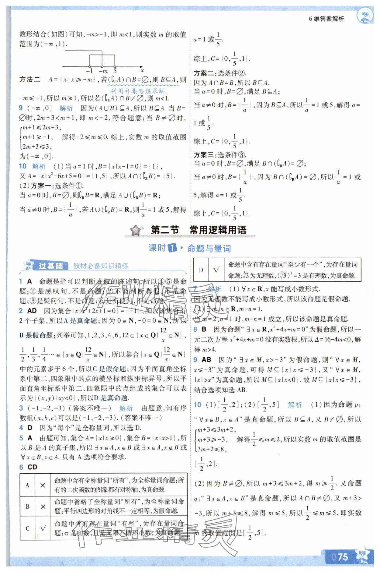 2025年一遍過數學必修第一冊人教版B版 參考答案第9頁