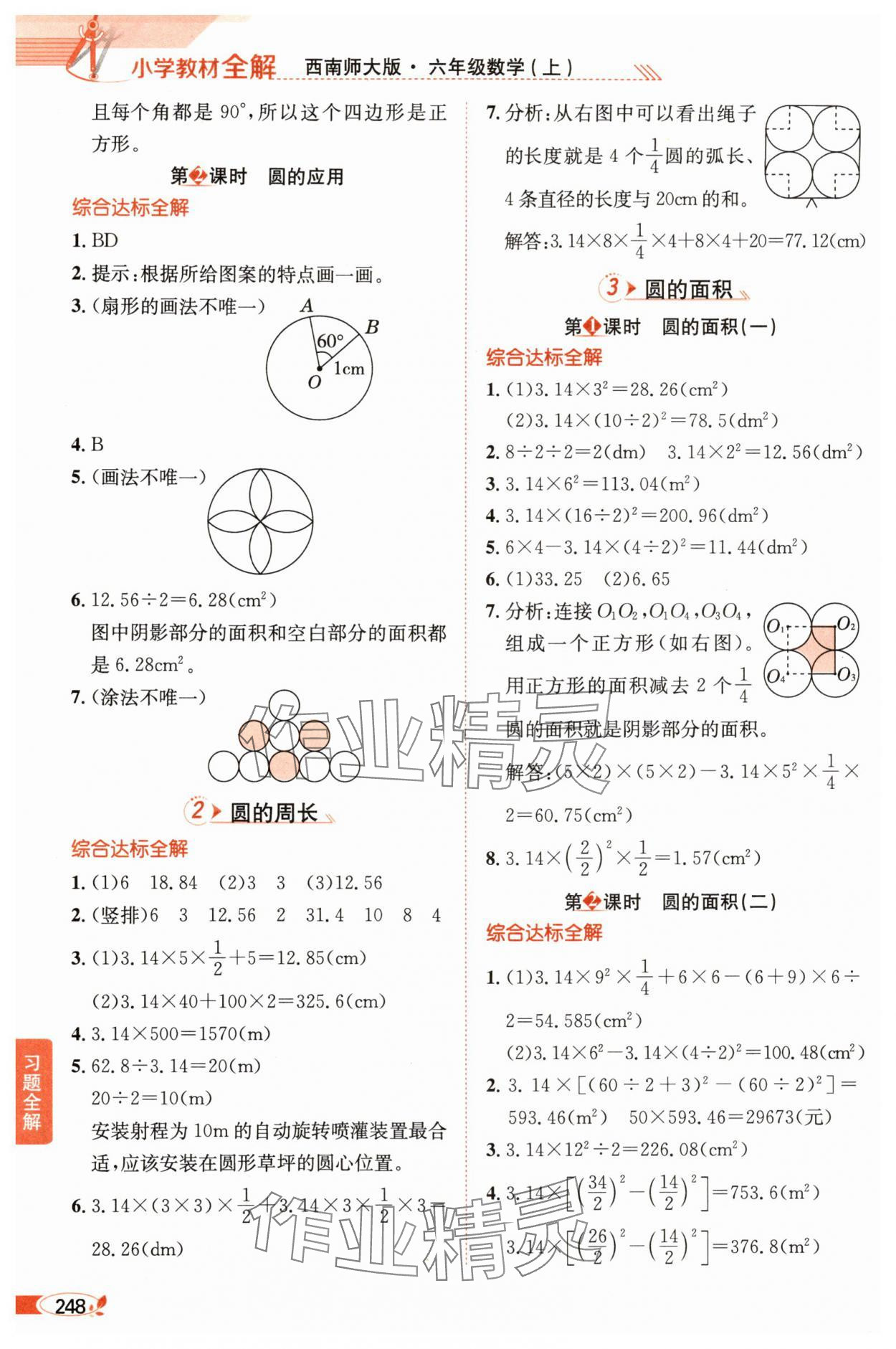 2025年教材全解六年級數學上冊西師大版 第3頁
