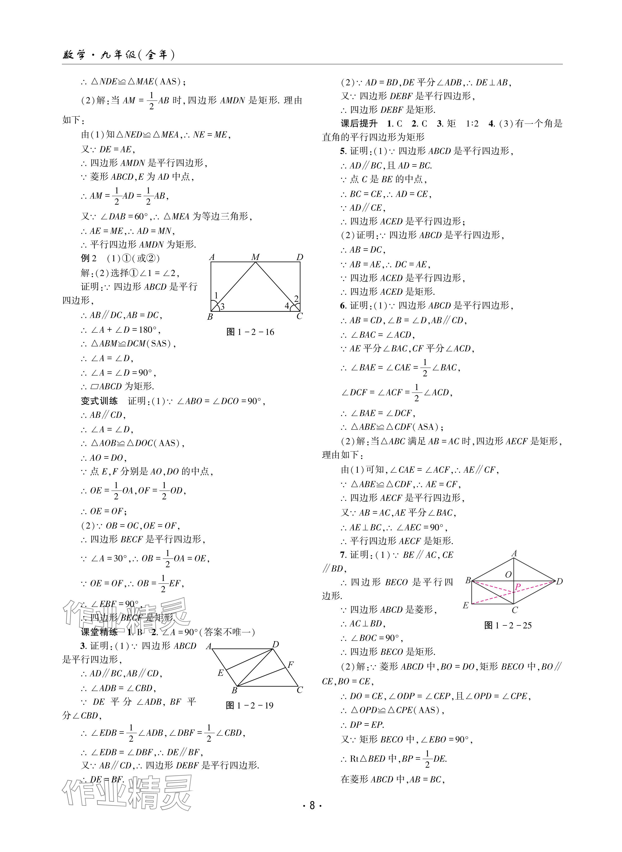 2024年理科爱好者九年级数学全一册北师大版第10-11期 参考答案第7页