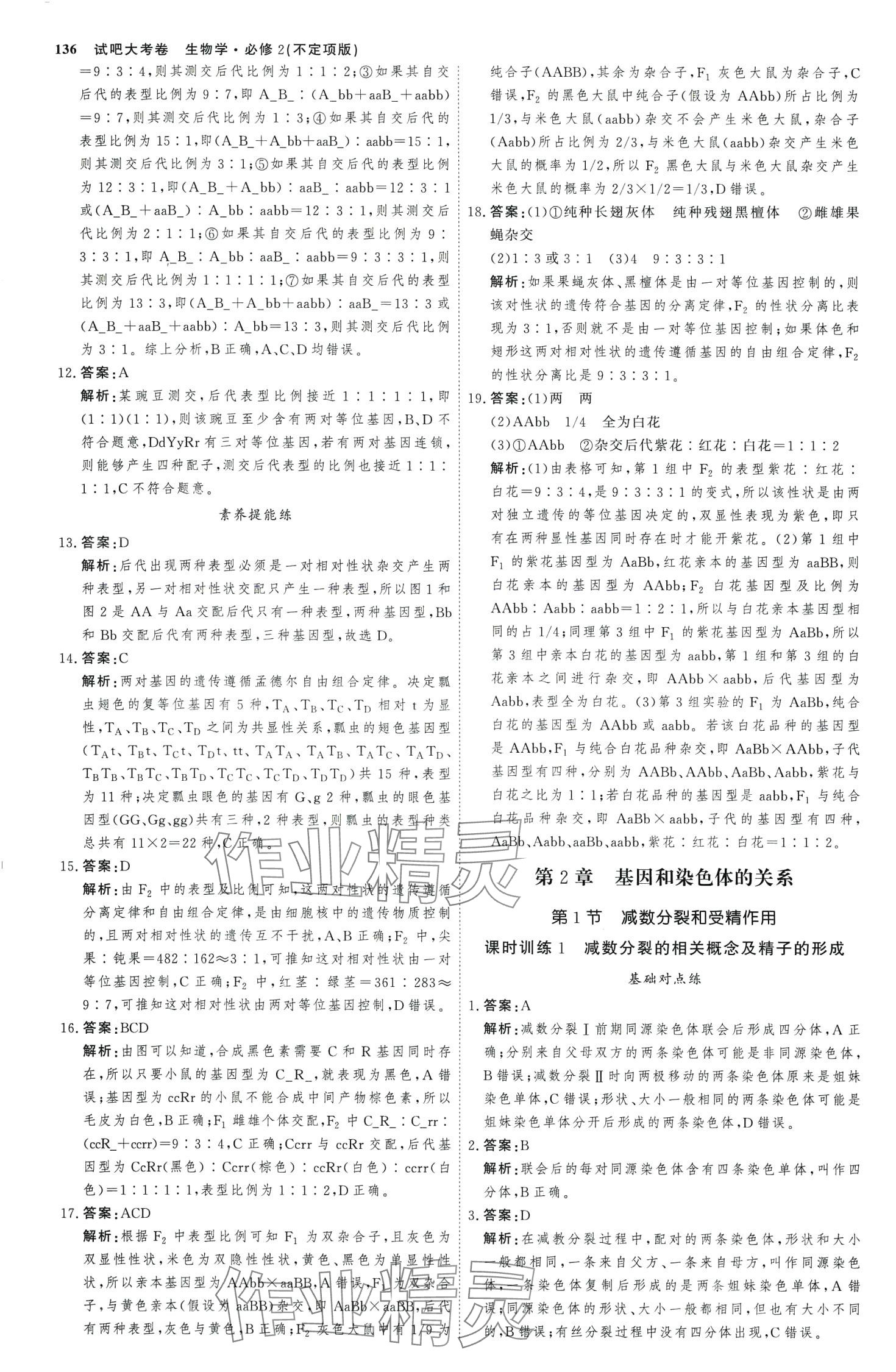 2024年試吧大考卷45分鐘課時(shí)作業(yè)與單元測(cè)試卷高中生物必修2 第7頁(yè)