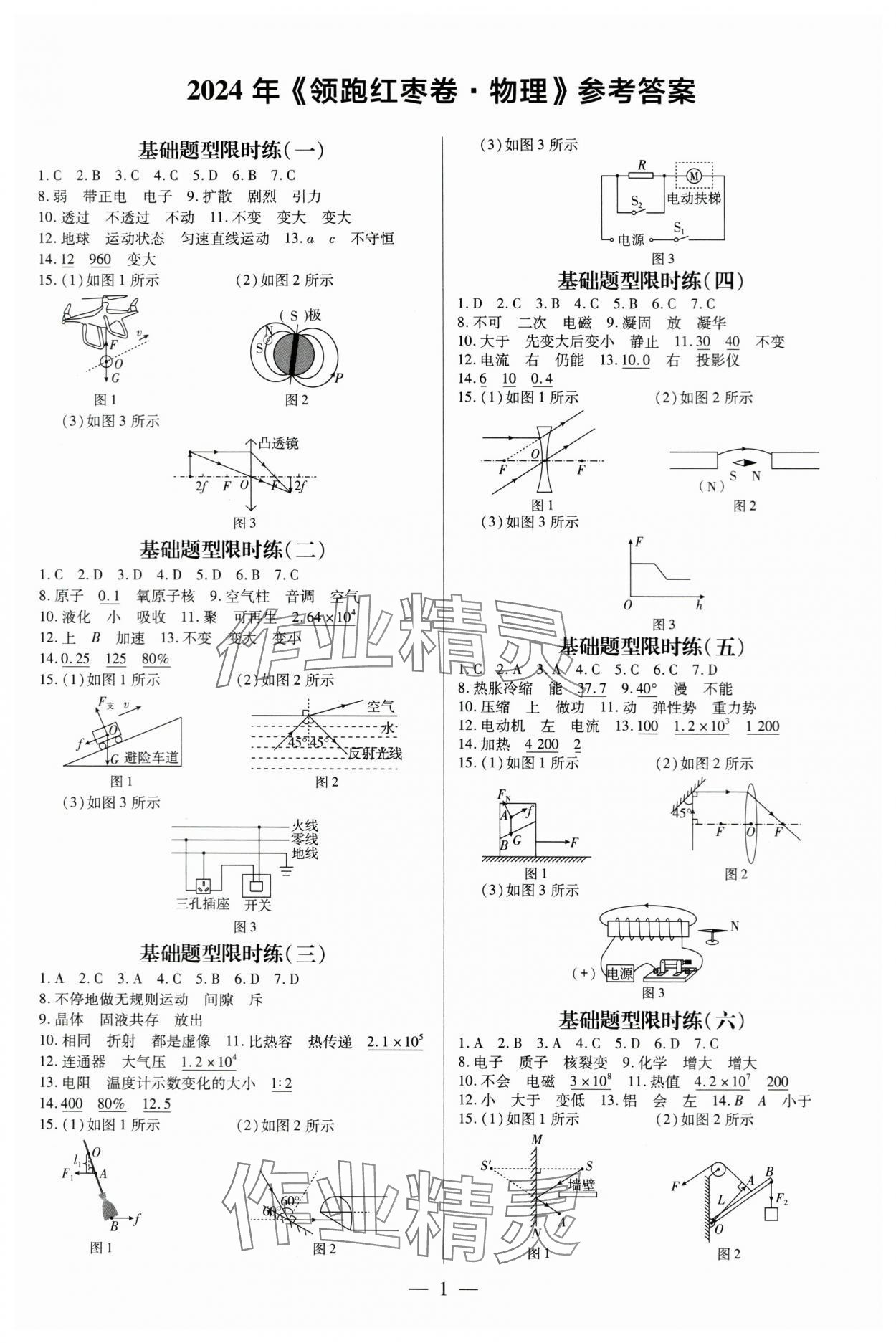 2024年領跑紅棗卷物理 第1頁