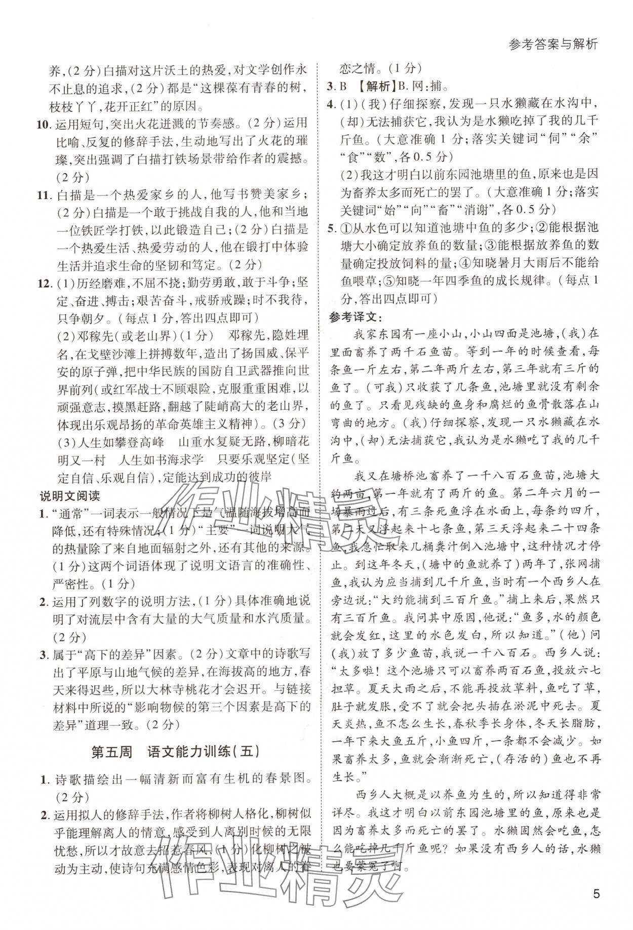 2024年名師閱讀周練八年級語文下冊人教版 第5頁