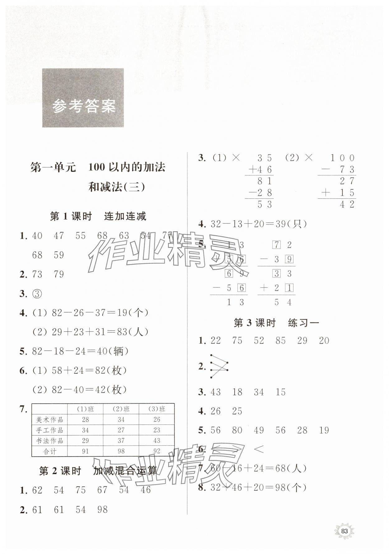 2023年课时天天练二年级数学上册苏教版 第1页