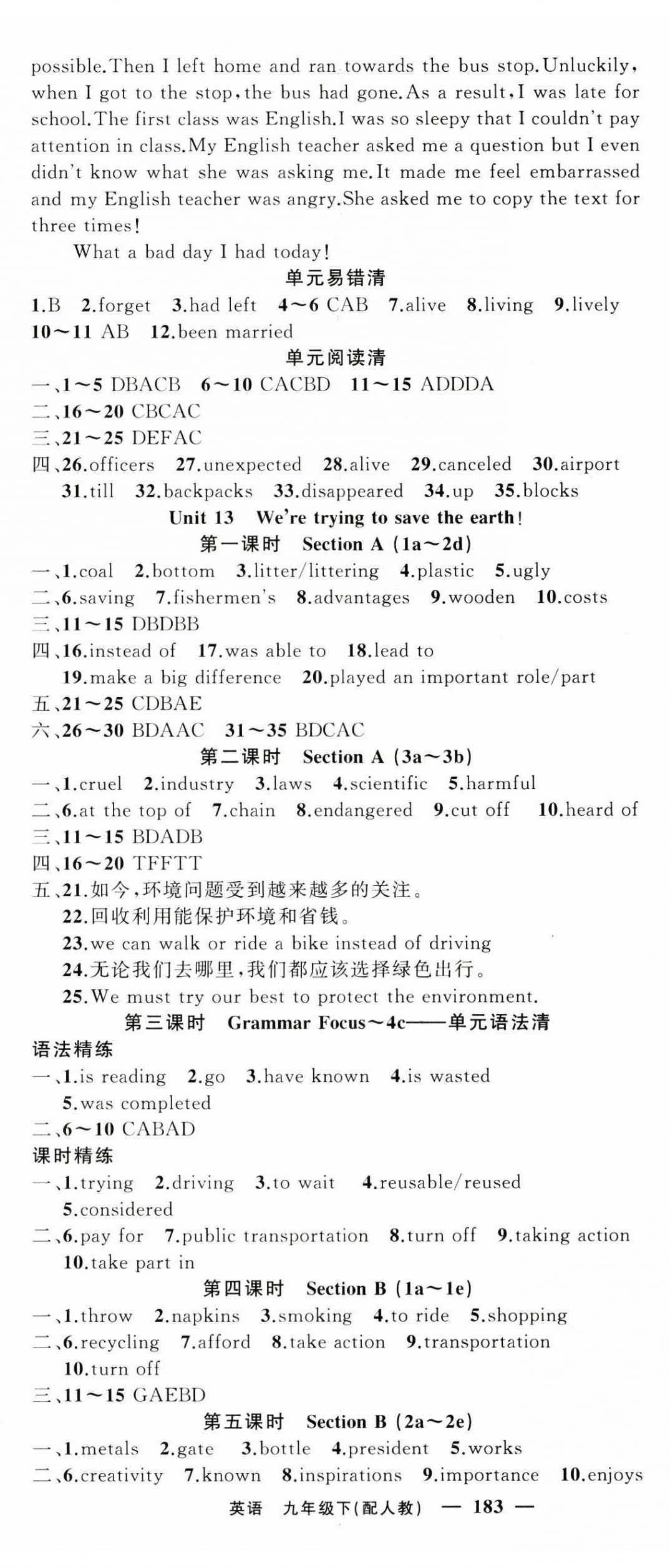 2025年四清导航九年级英语下册人教版 第5页