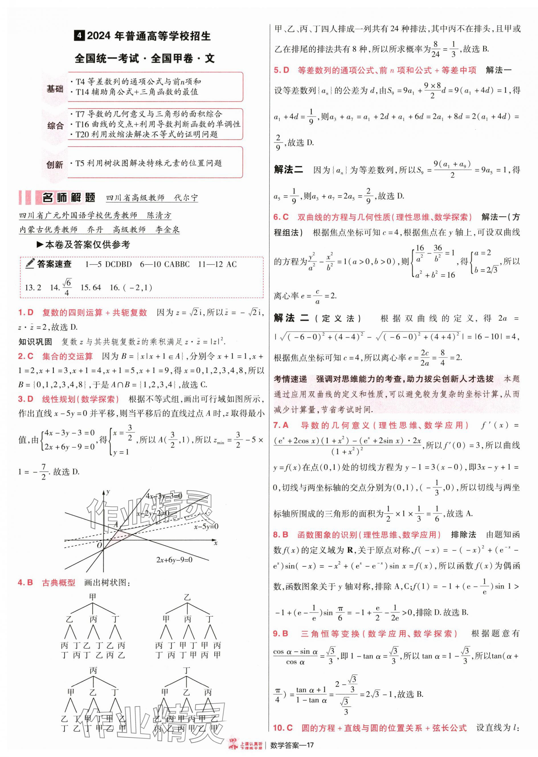 2025年金考卷特快專遞高中數(shù)學(xué) 參考答案第16頁