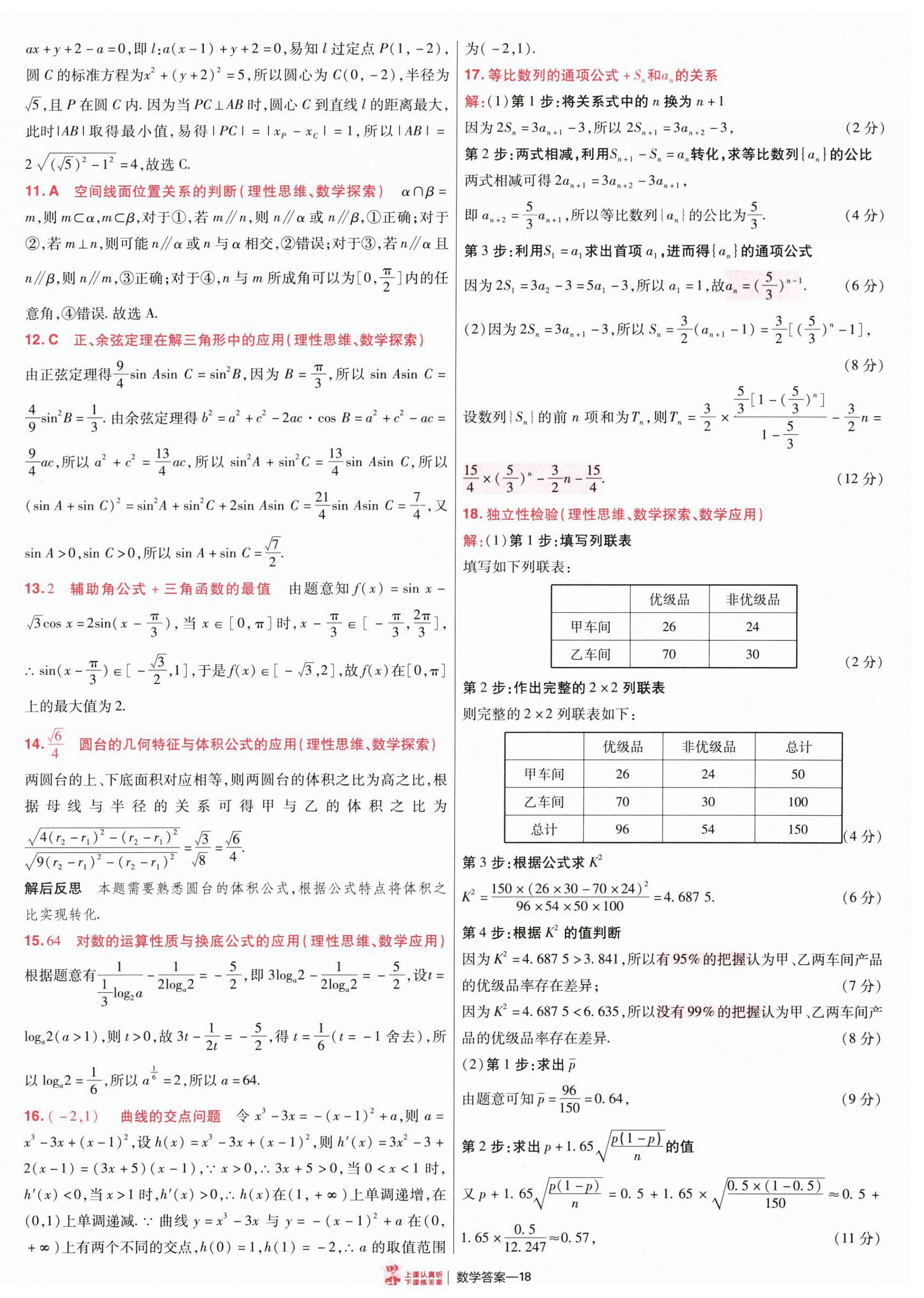 2025年金考卷特快專遞高中數(shù)學(xué) 參考答案第17頁