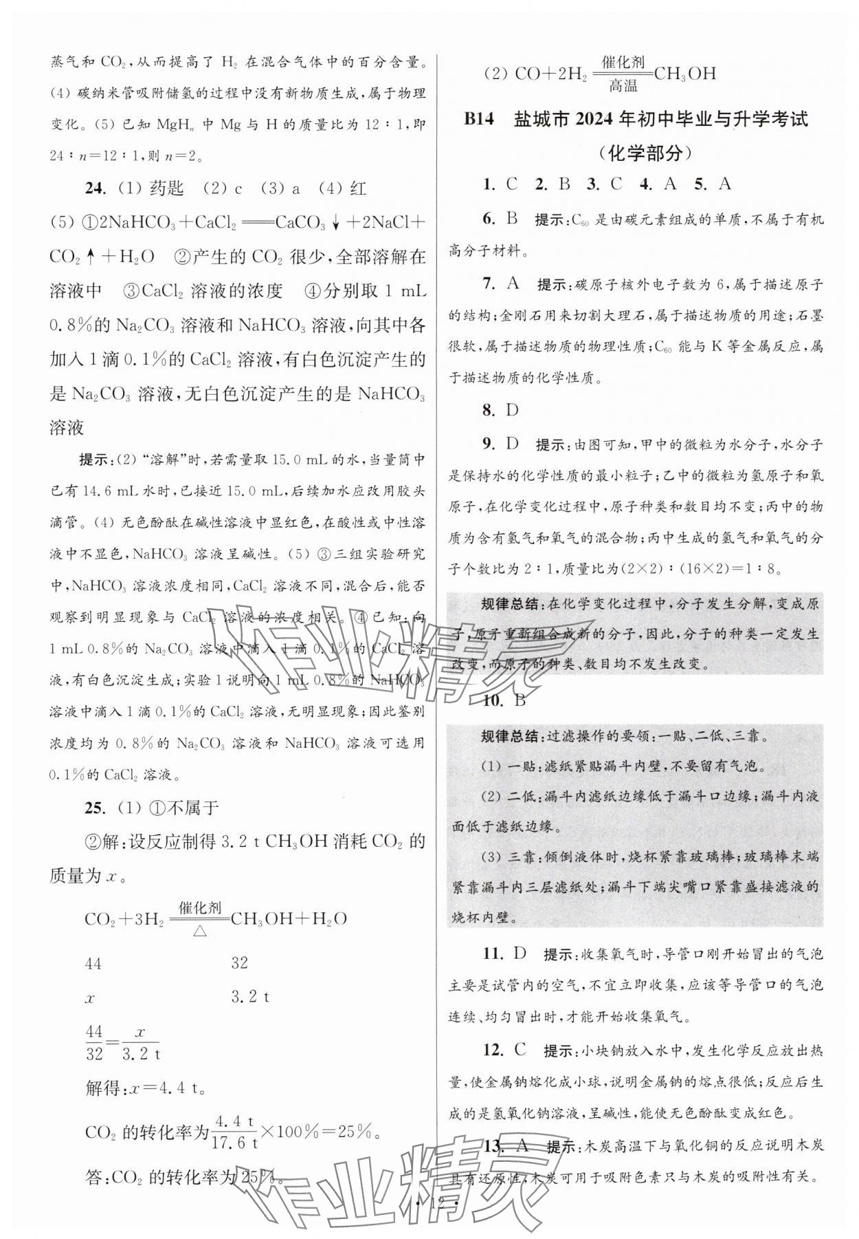 2025年江蘇13大市中考試卷與標(biāo)準(zhǔn)模擬優(yōu)化38套中考化學(xué)提優(yōu)版 第12頁