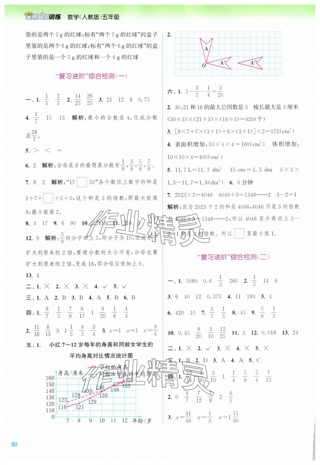 2025年暑期升級訓(xùn)練五年級數(shù)學(xué)人教版浙江教育出版社 第4頁