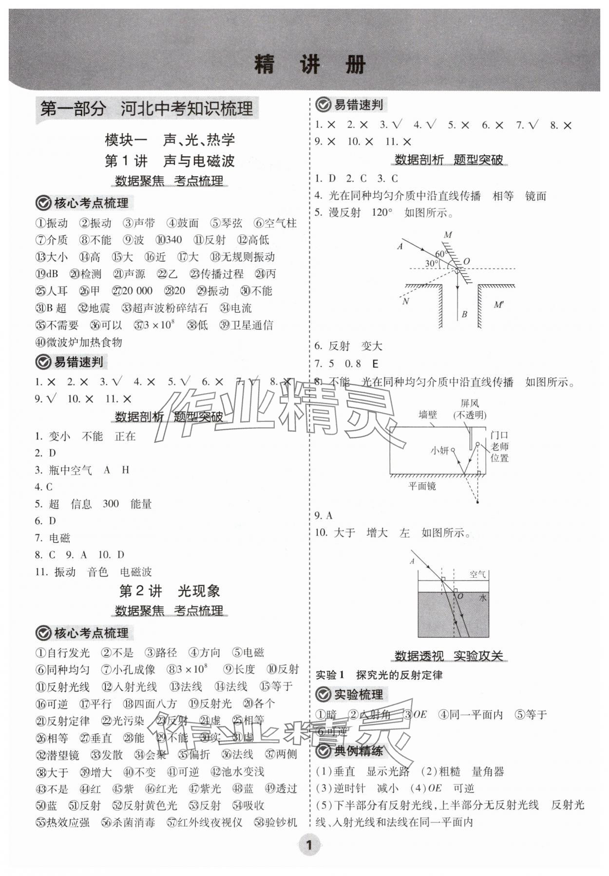 2025年中考大數據物理中考河北專版 參考答案第1頁