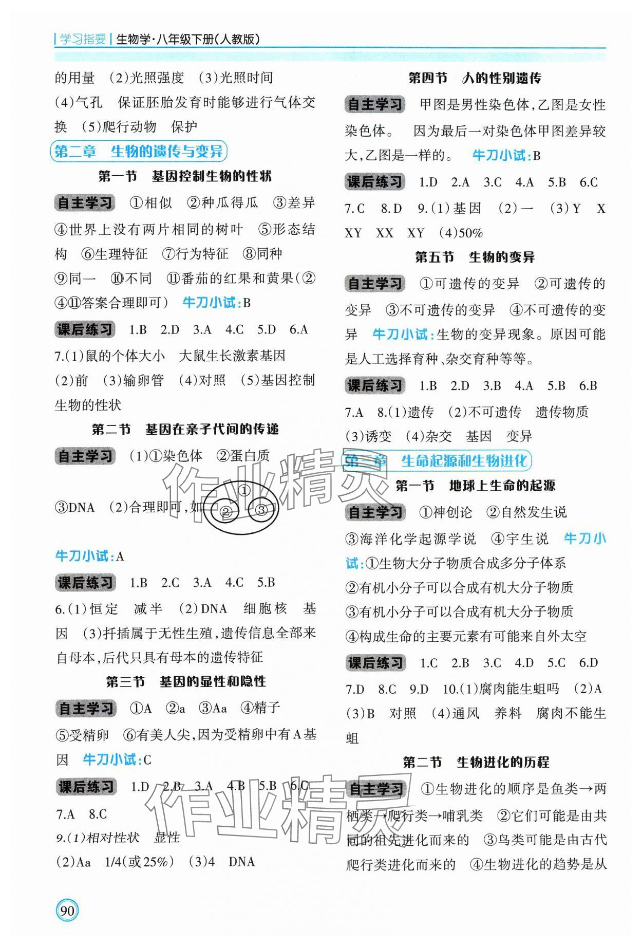 2024年学习指要八年级生物下册人教版 第2页