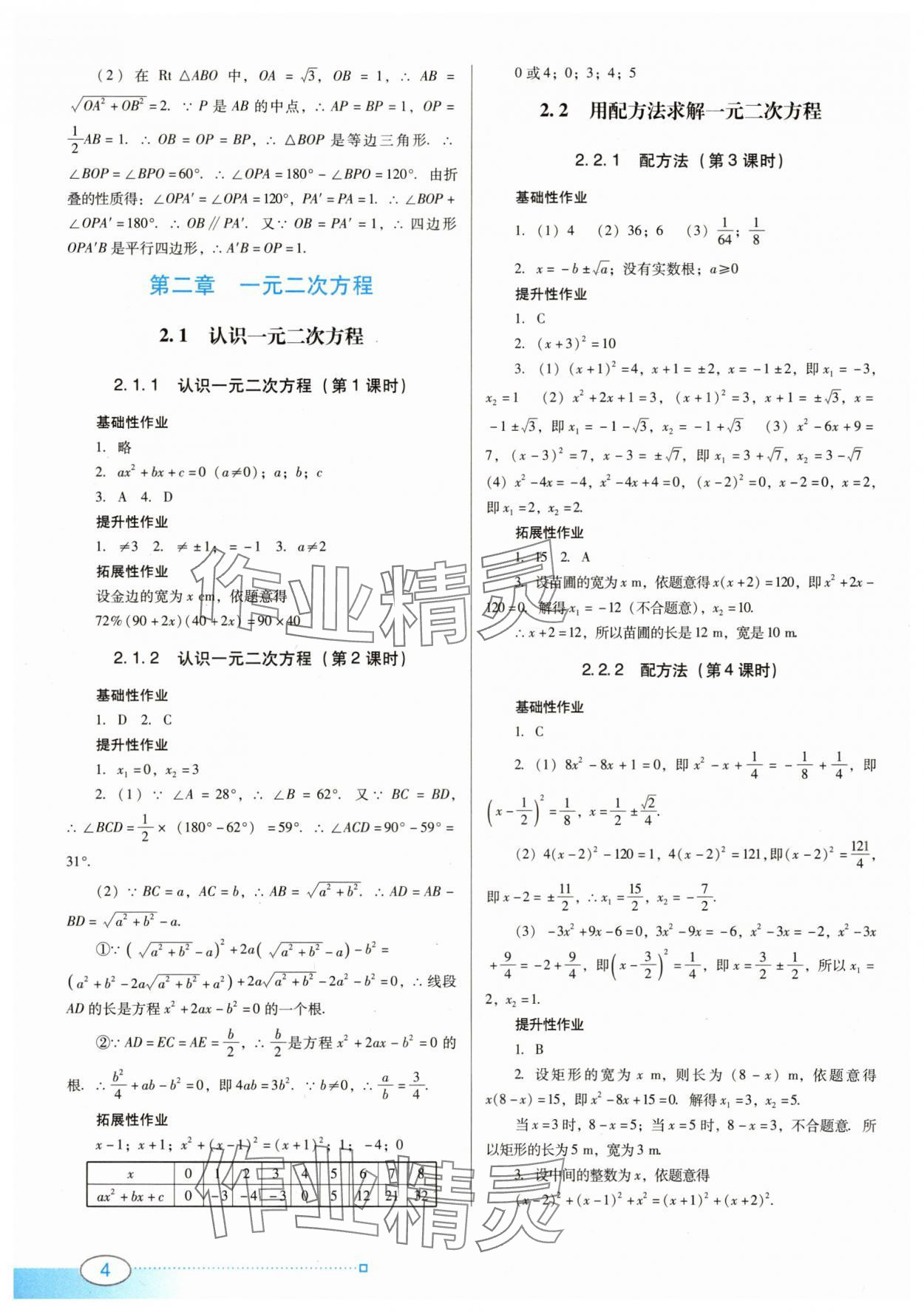 2025年南方新課堂金牌學案九年級數學上冊北師大版 第4頁