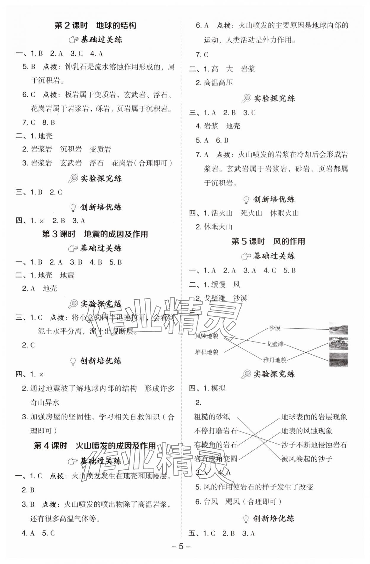 2024年綜合應(yīng)用創(chuàng)新題典中點(diǎn)五年級(jí)科學(xué)上冊(cè)教科版 參考答案第4頁(yè)