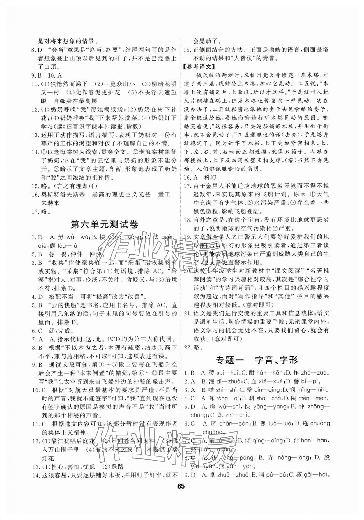 2025年一飛沖天小復(fù)習(xí)七年級(jí)語(yǔ)文下冊(cè)人教版 第3頁(yè)