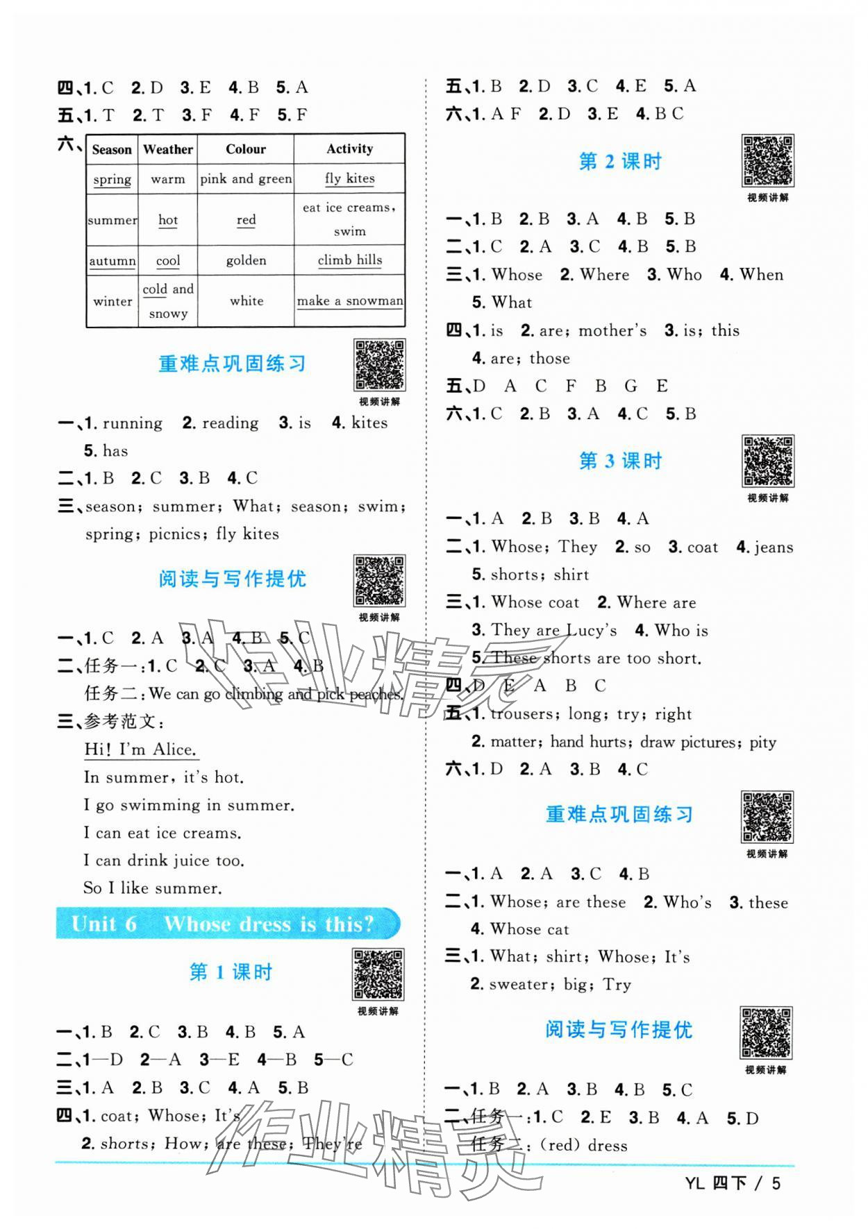 2025年陽光同學(xué)課時(shí)優(yōu)化作業(yè)四年級(jí)英語下冊(cè)譯林版江蘇專版 第5頁
