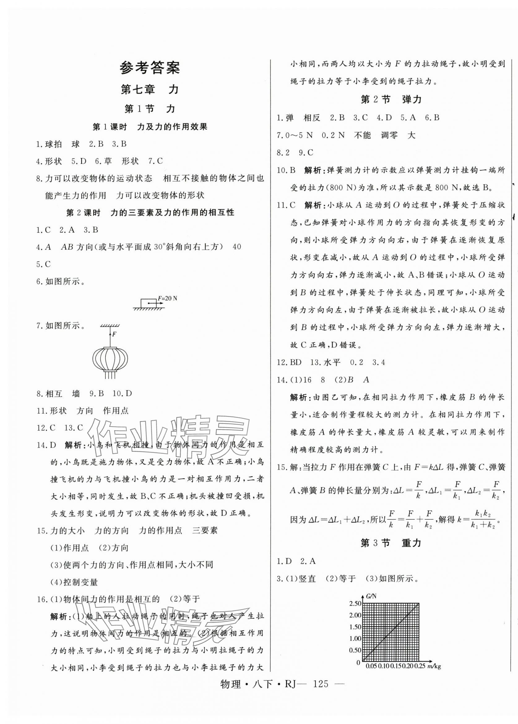 2025年新起點(diǎn)作業(yè)本八年級(jí)物理下冊(cè)人教版 第1頁