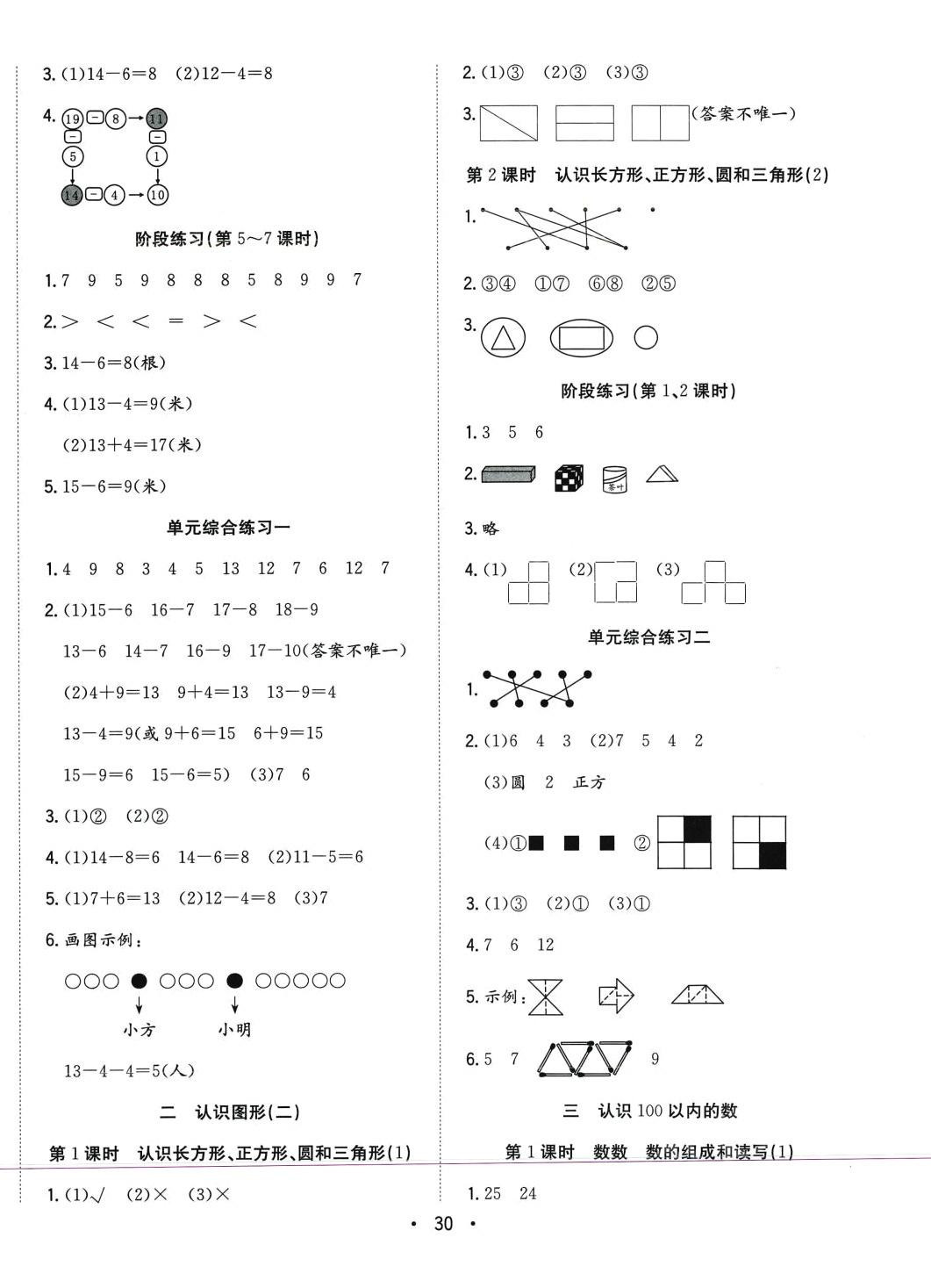 2024年全頻道課時作業(yè)一年級數(shù)學(xué)下冊蘇教版 第3頁