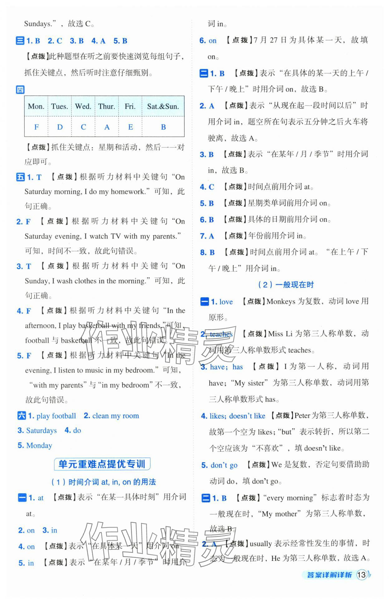 2024年综合应用创新题典中点五年级英语上册人教版 参考答案第13页