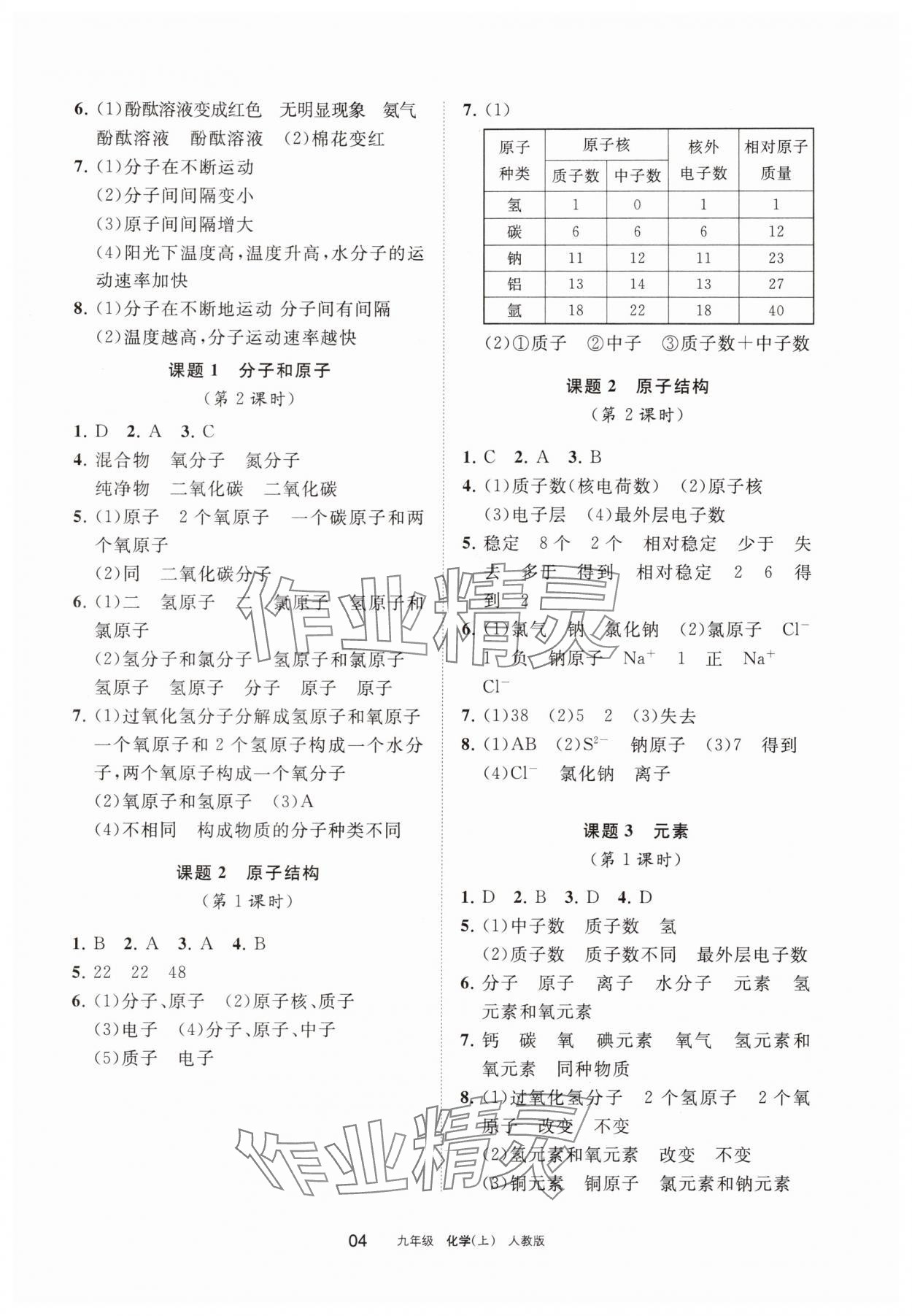 2025年学习之友九年级化学上册人教版 参考答案第4页