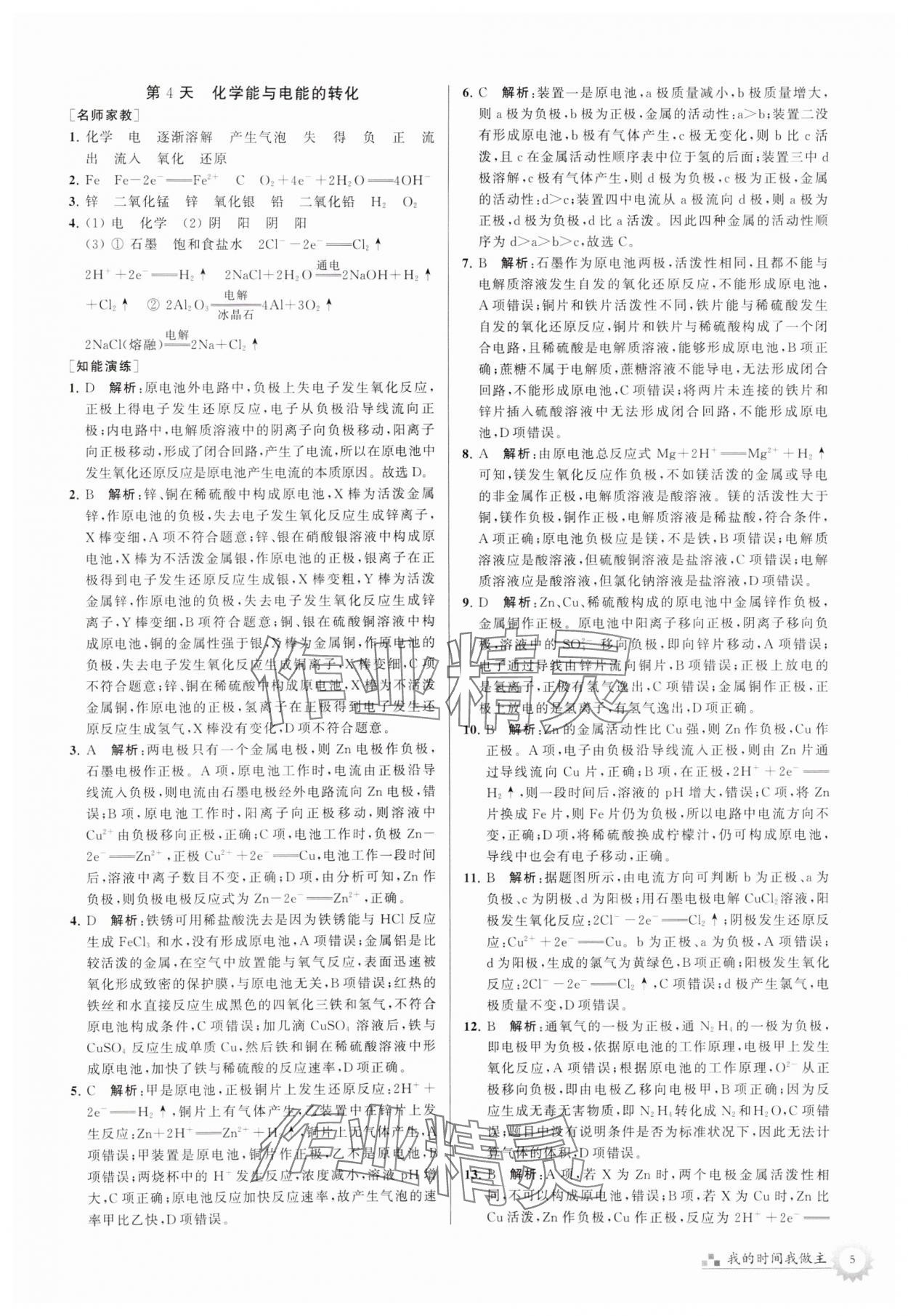 2024年最高考假期作业高一化学 第5页