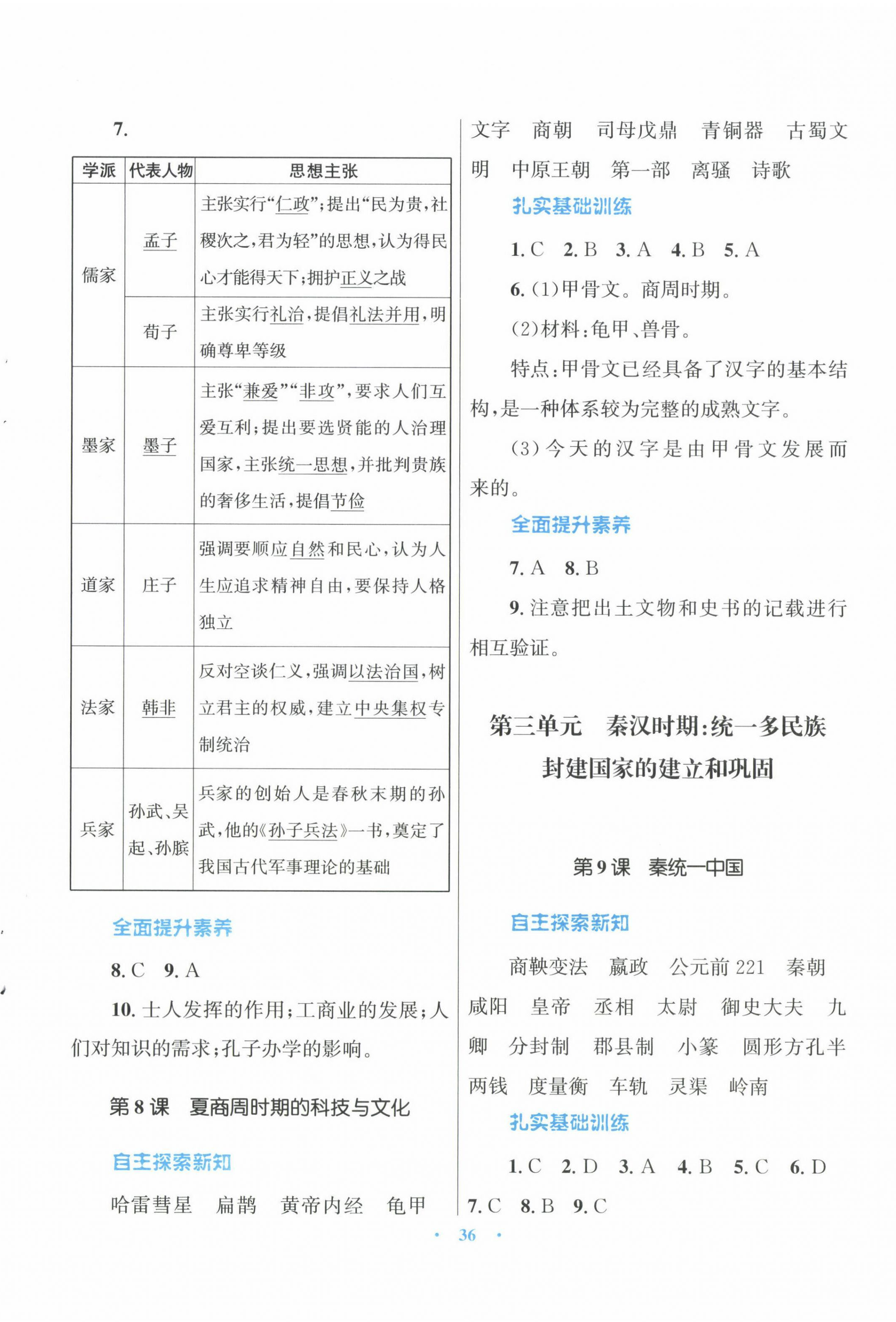 2024年初中同步测控优化设计课堂精练七年级中国历史上册人教版福建专版 第4页