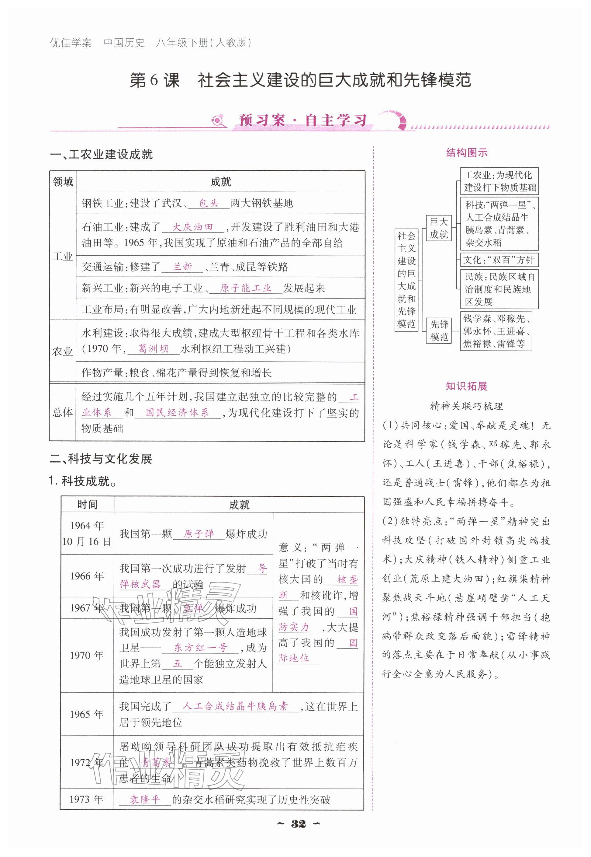 2026年优佳学案（云南）八年级历史下册人教版&nbsp;参考答案第32页