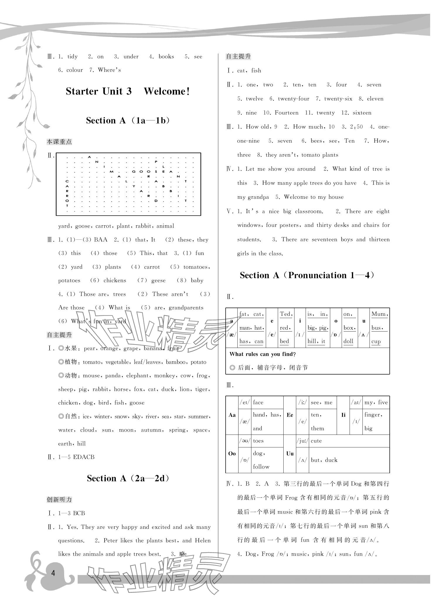 2024年頂尖課課練七年級(jí)英語(yǔ)上冊(cè)人教版 參考答案第4頁(yè)