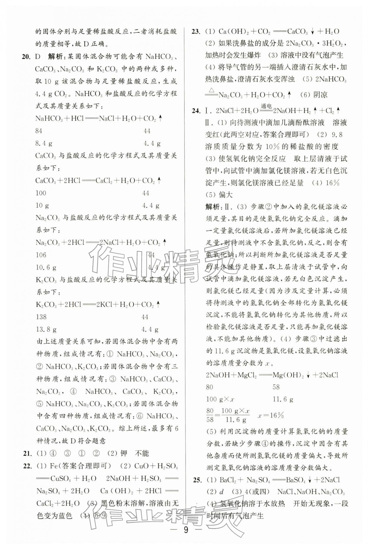 2026年亮点给力大试卷九年级化学下册沪教版&nbsp;第9页