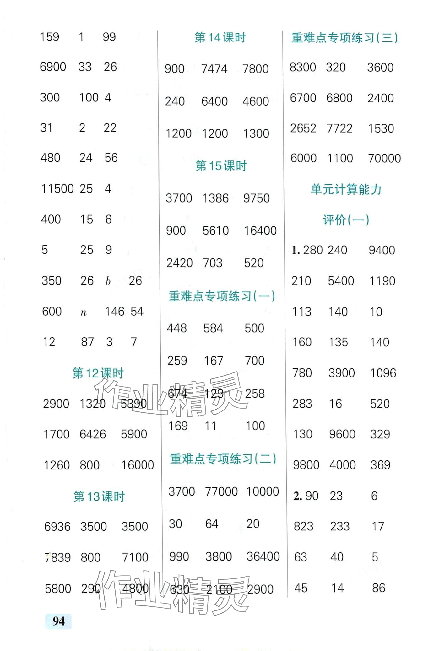 2024年小學(xué)學(xué)霸口算四年級數(shù)學(xué)下冊青島版 第4頁