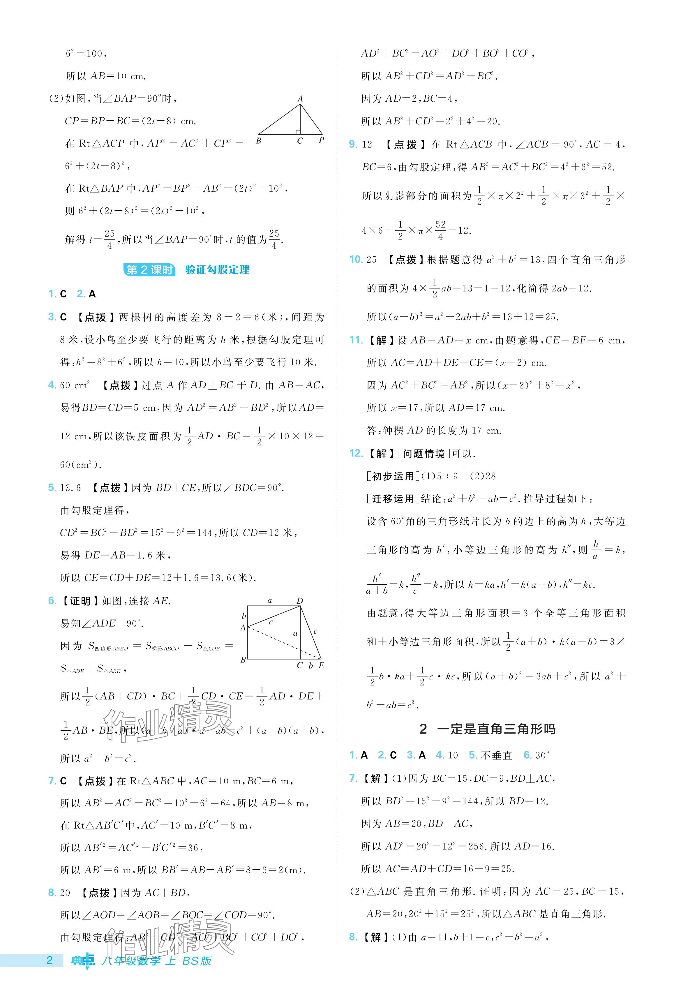 2024年綜合應(yīng)用創(chuàng)新題典中點(diǎn)八年級(jí)數(shù)學(xué)上冊(cè)北師大版 參考答案第2頁(yè)